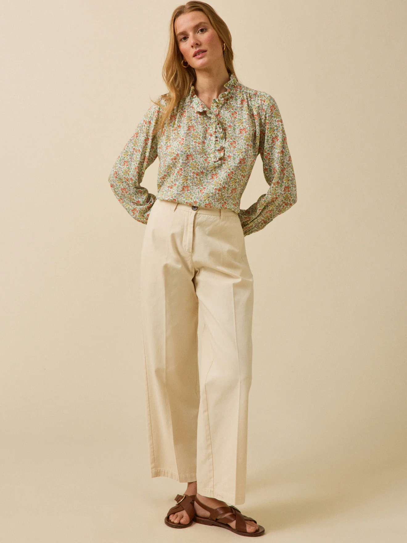 Damenbluse mit Volants am Kragen aus Liberty-Stoff - Limited Collection - Image 5