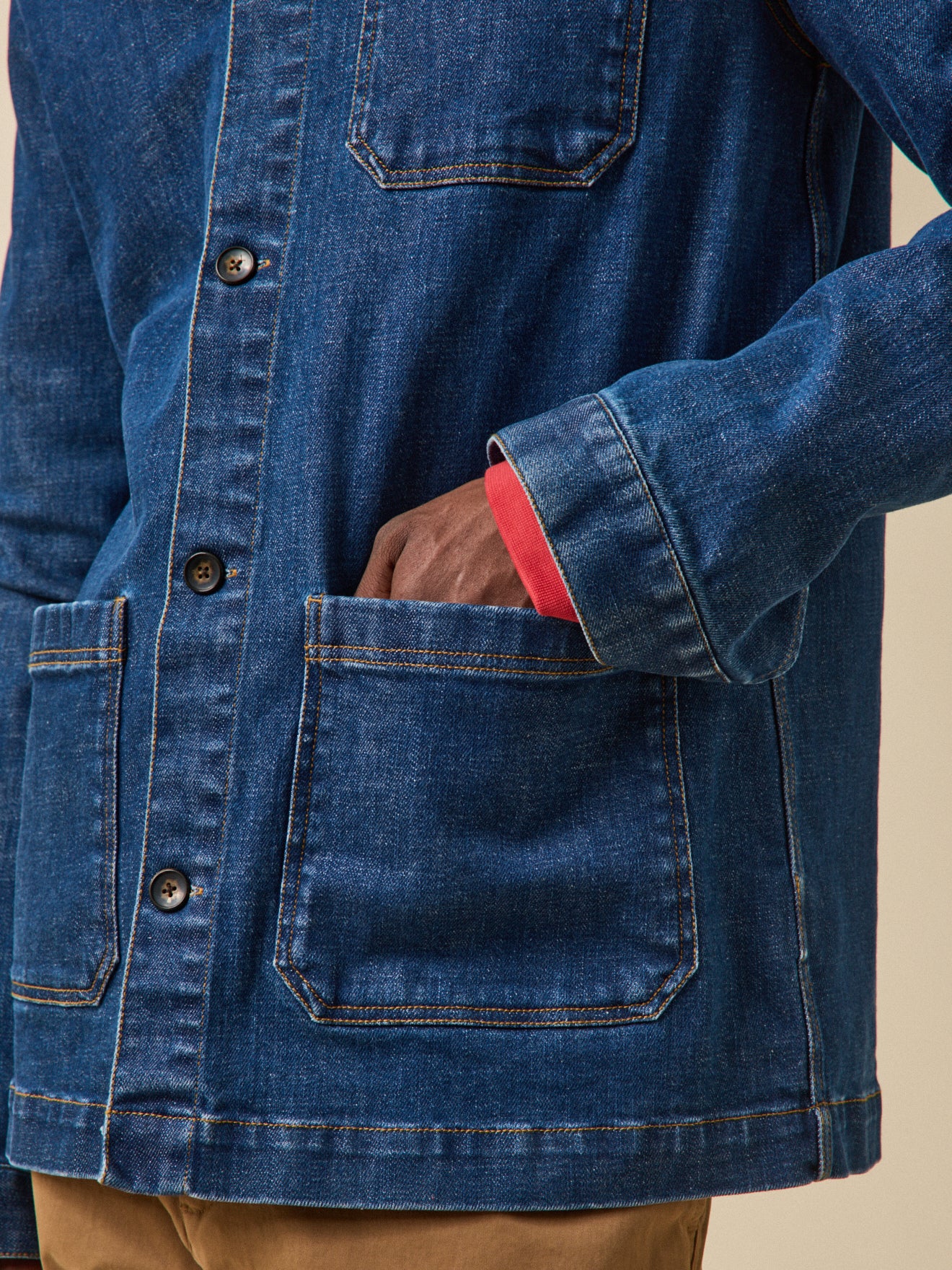 Herren-Jeansjacke im Worker-Stil aus recycelter Baumwolle - Image 5