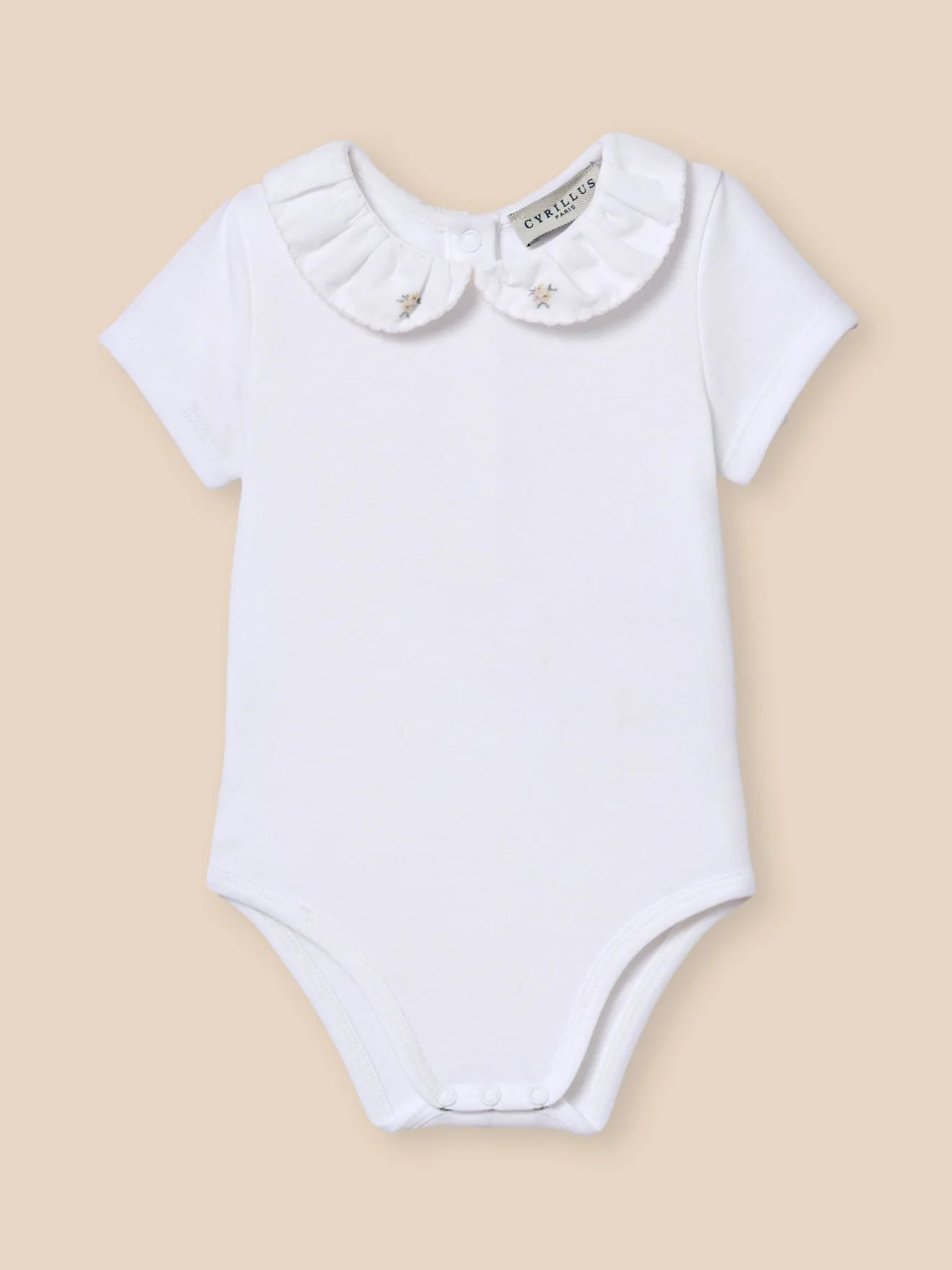 Body mit besticktem Kragen, Baby - Bio-Baumwolle
