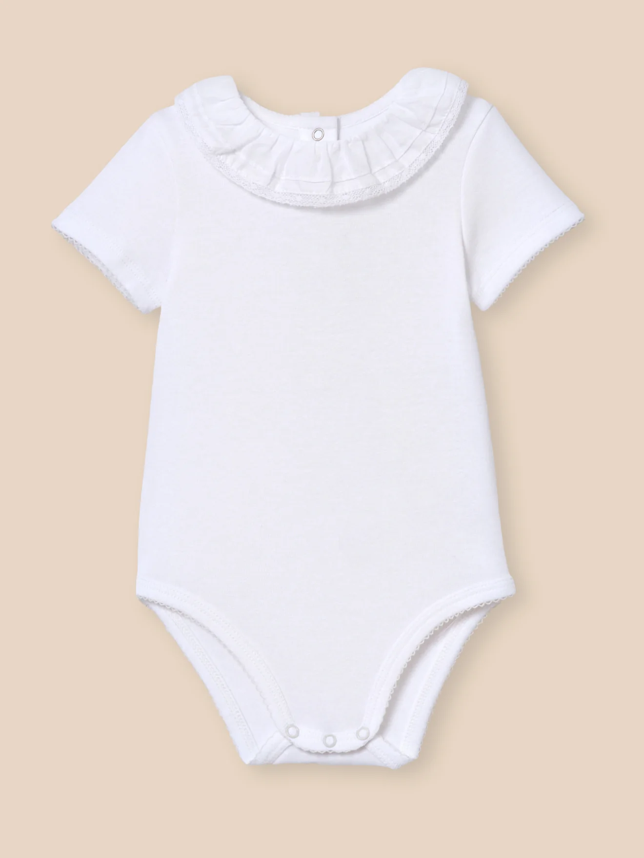 Body mit Halskrause, Baby - Bio-Baumwolle