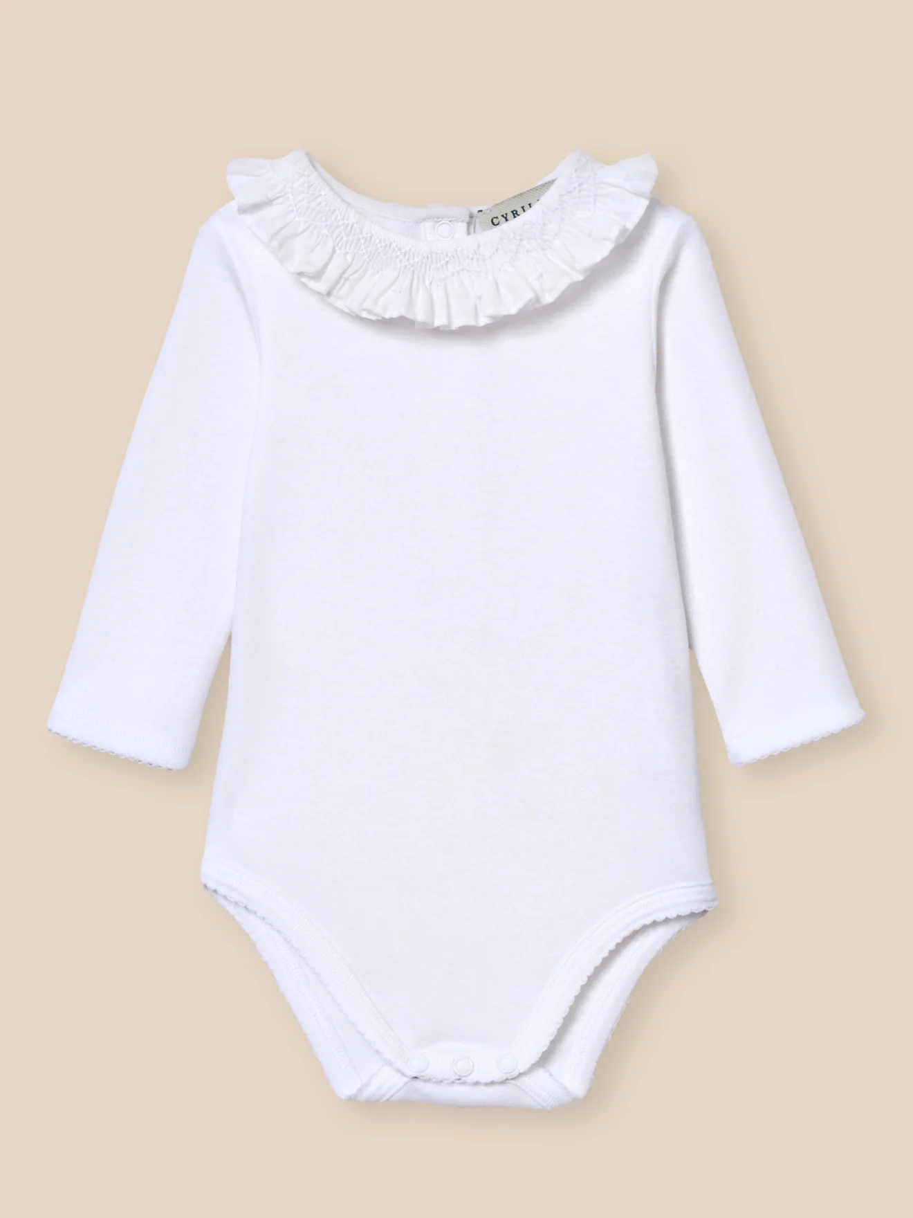 Babybody mit Smokkragen – Bio-Baumwolle