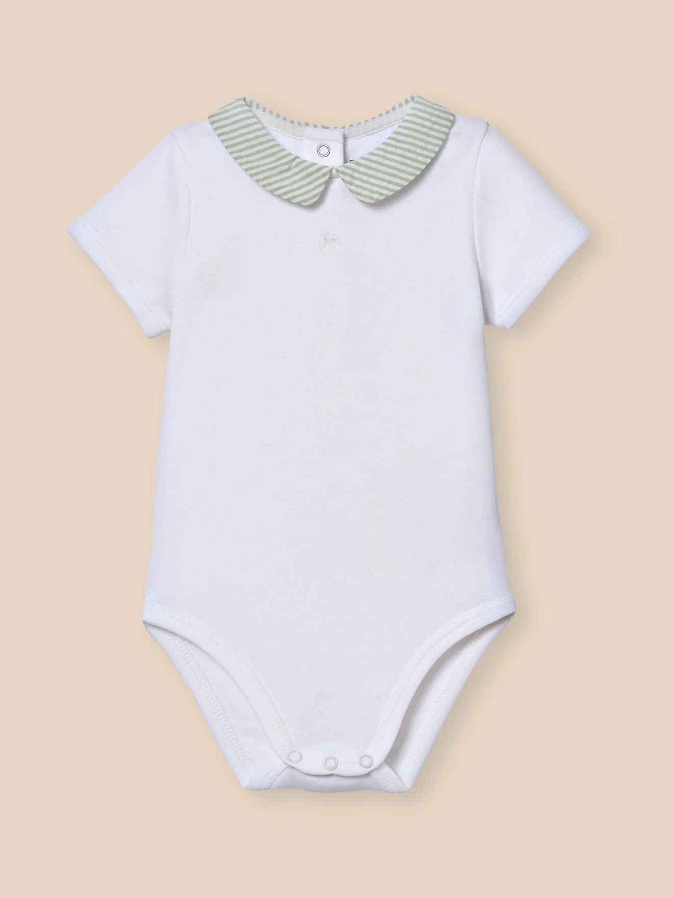 Body, Baby, mit Vichy-Kragen - Bio-Baumwolle