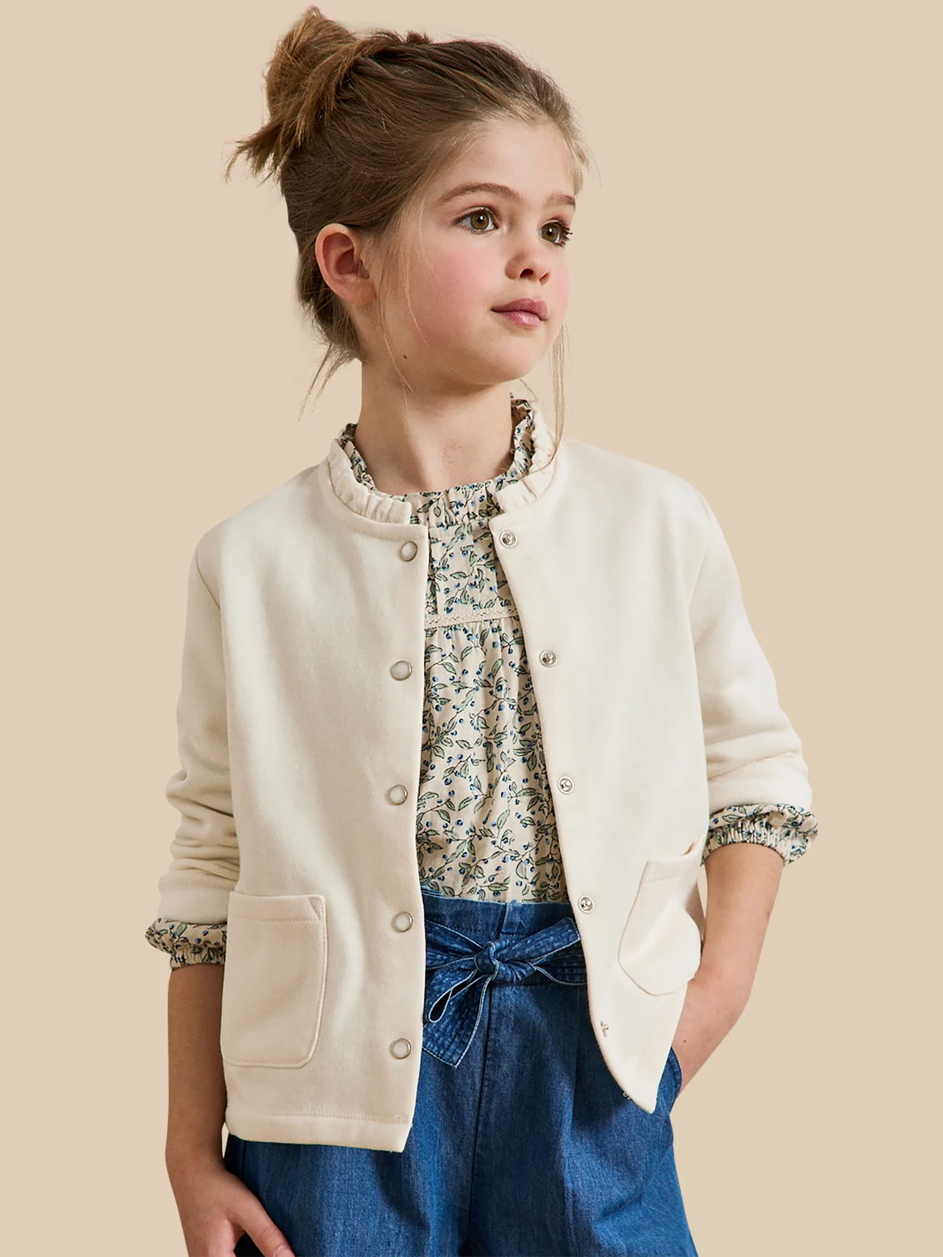 Mädchen-Cardigan aus Molton – Bio-Baumwolle