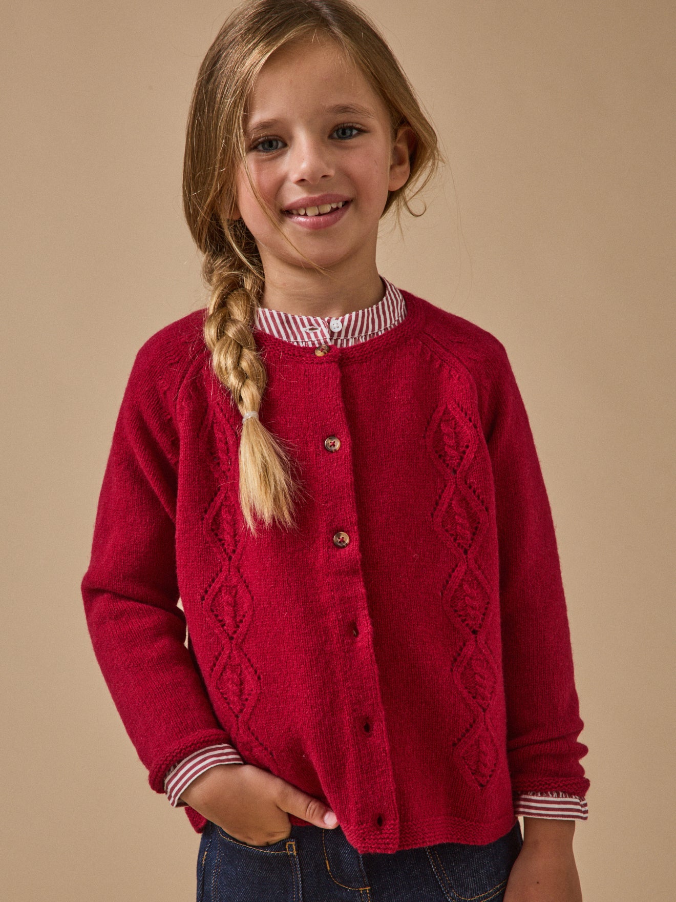 Mädchen-Cardigan aus Merino-Wolle