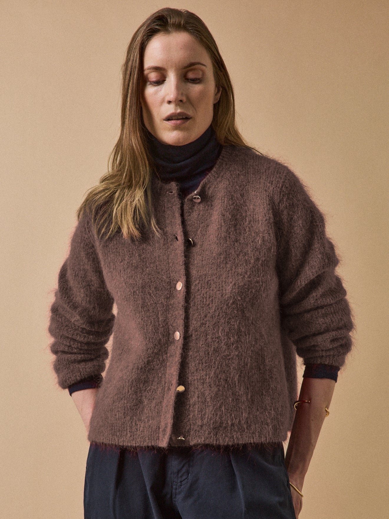 Damen-Cardigan aus Wolle und Mohair
