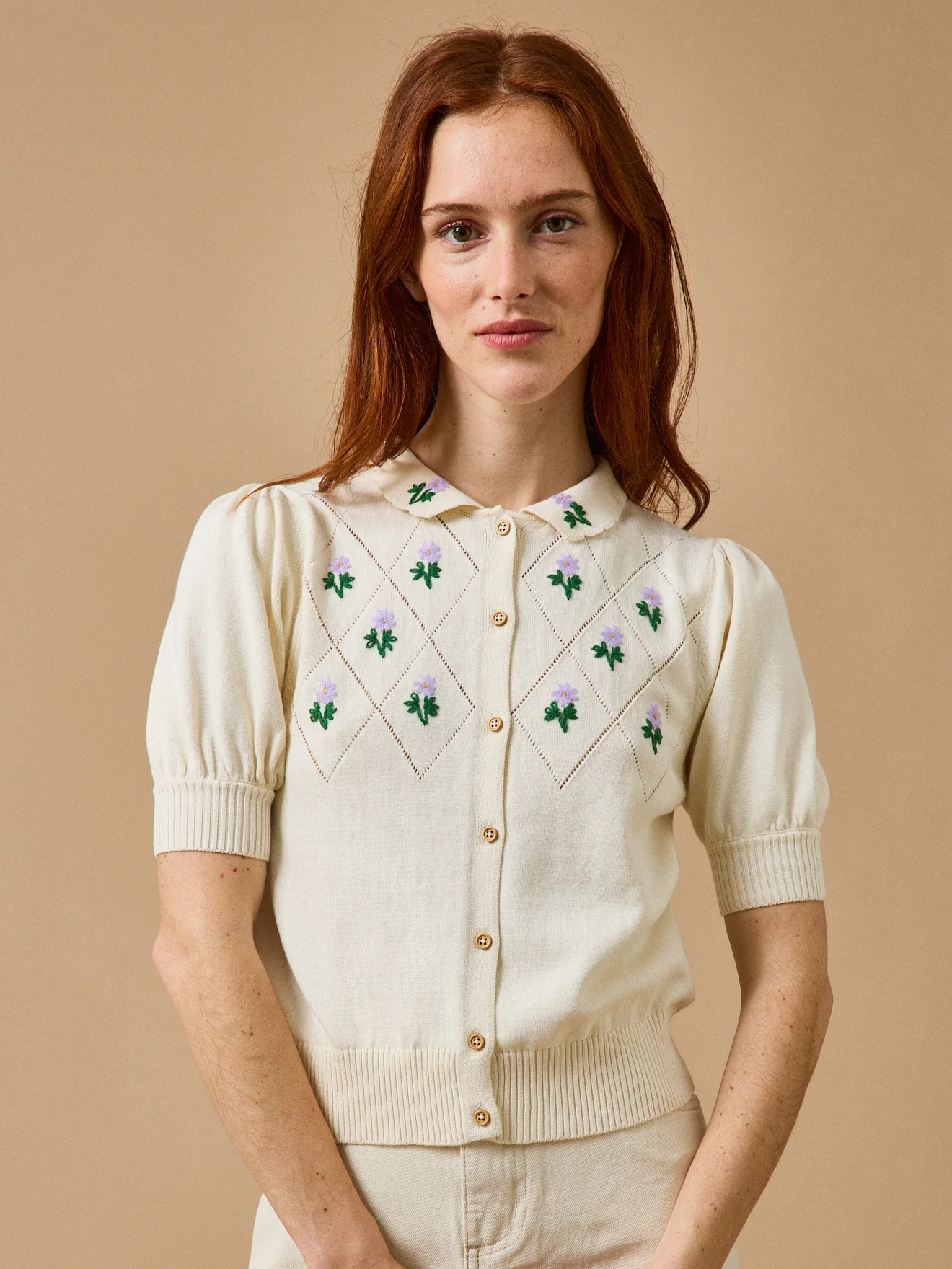 Damen-Cardigan mit Stickerei - CYRILLUS X EMILE & IDA