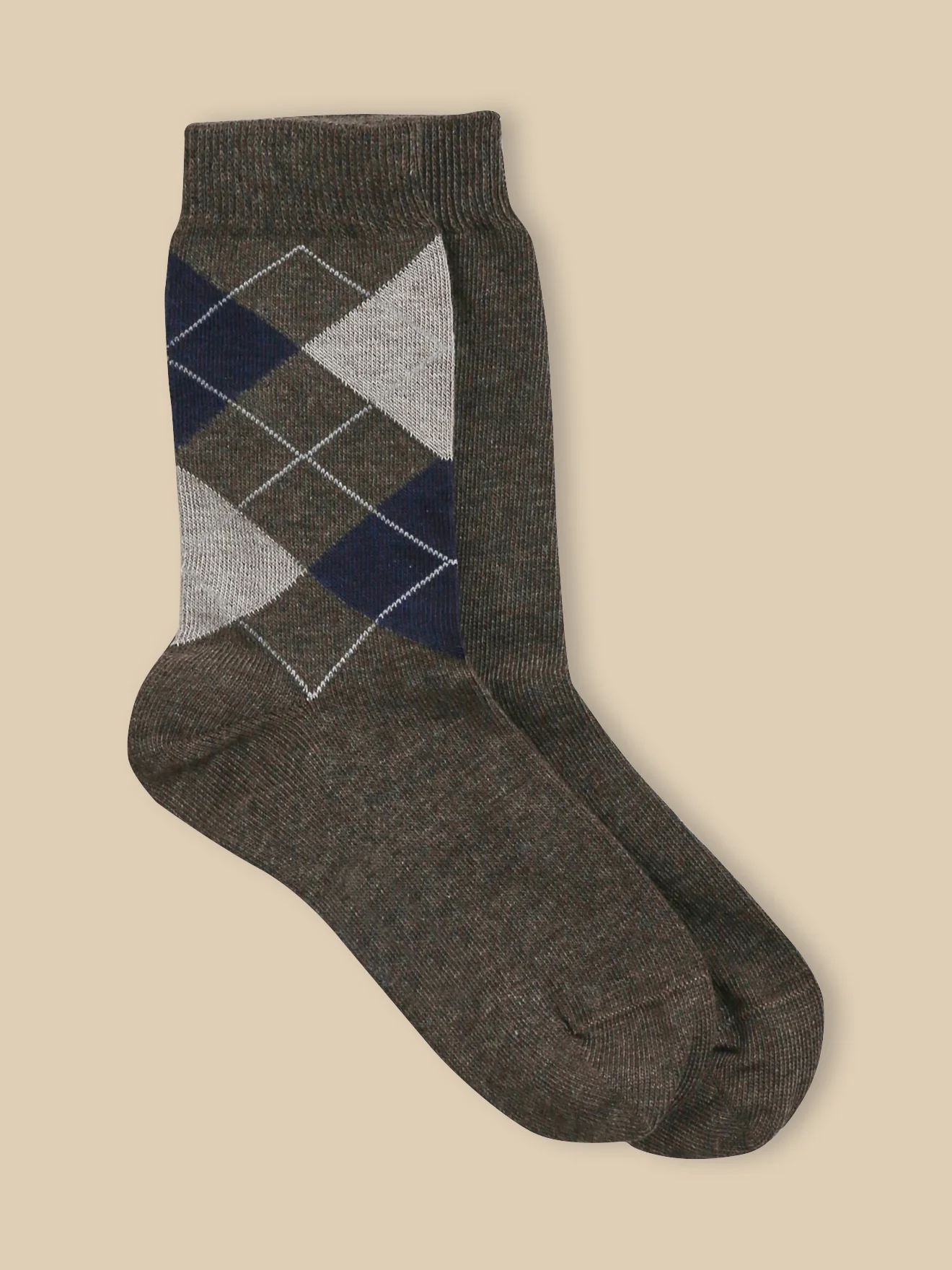 Socken im 2er-Pack mit Intarsienmuster und uni