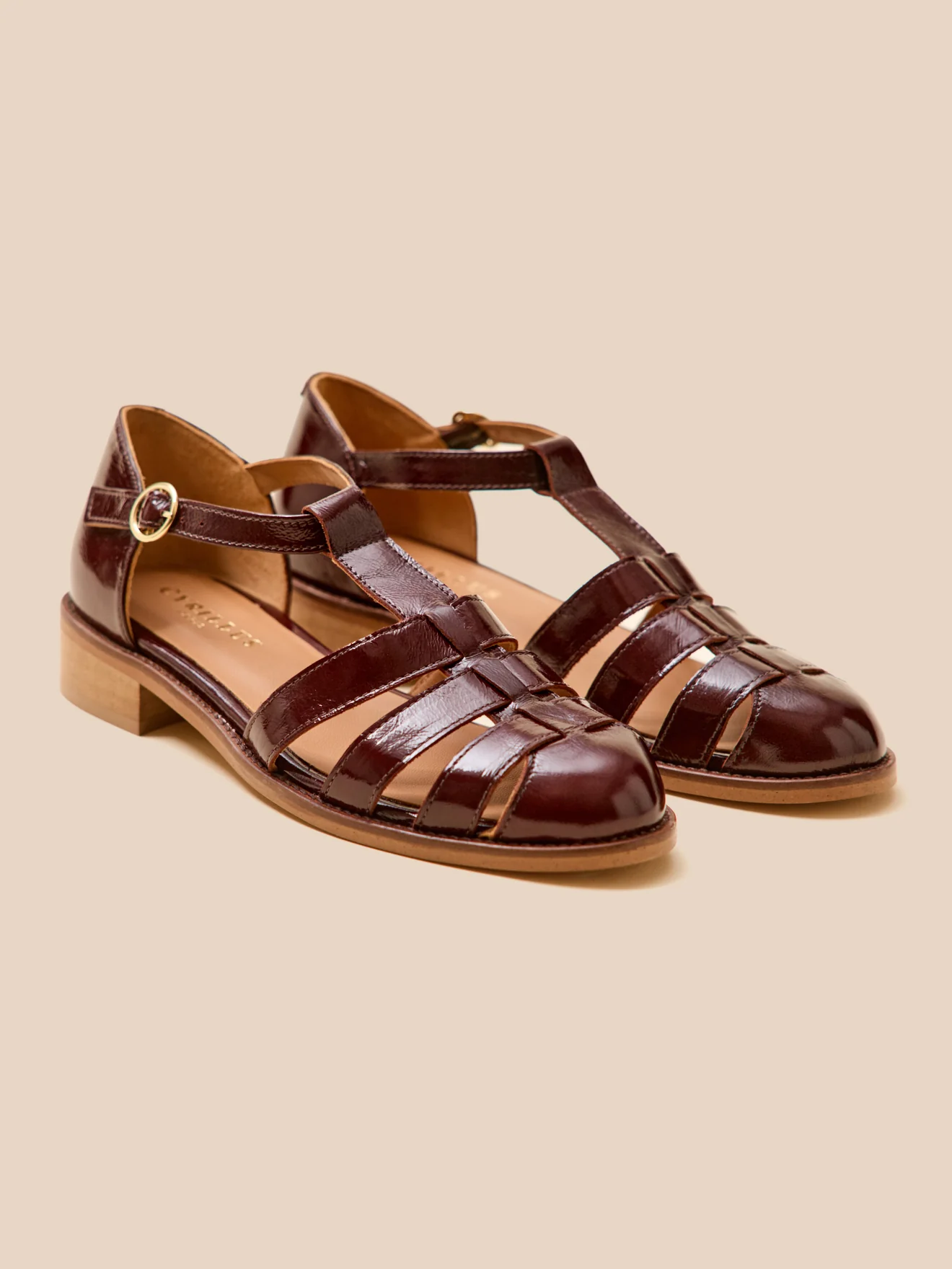 Damen-Fischersandalen mit Absatz