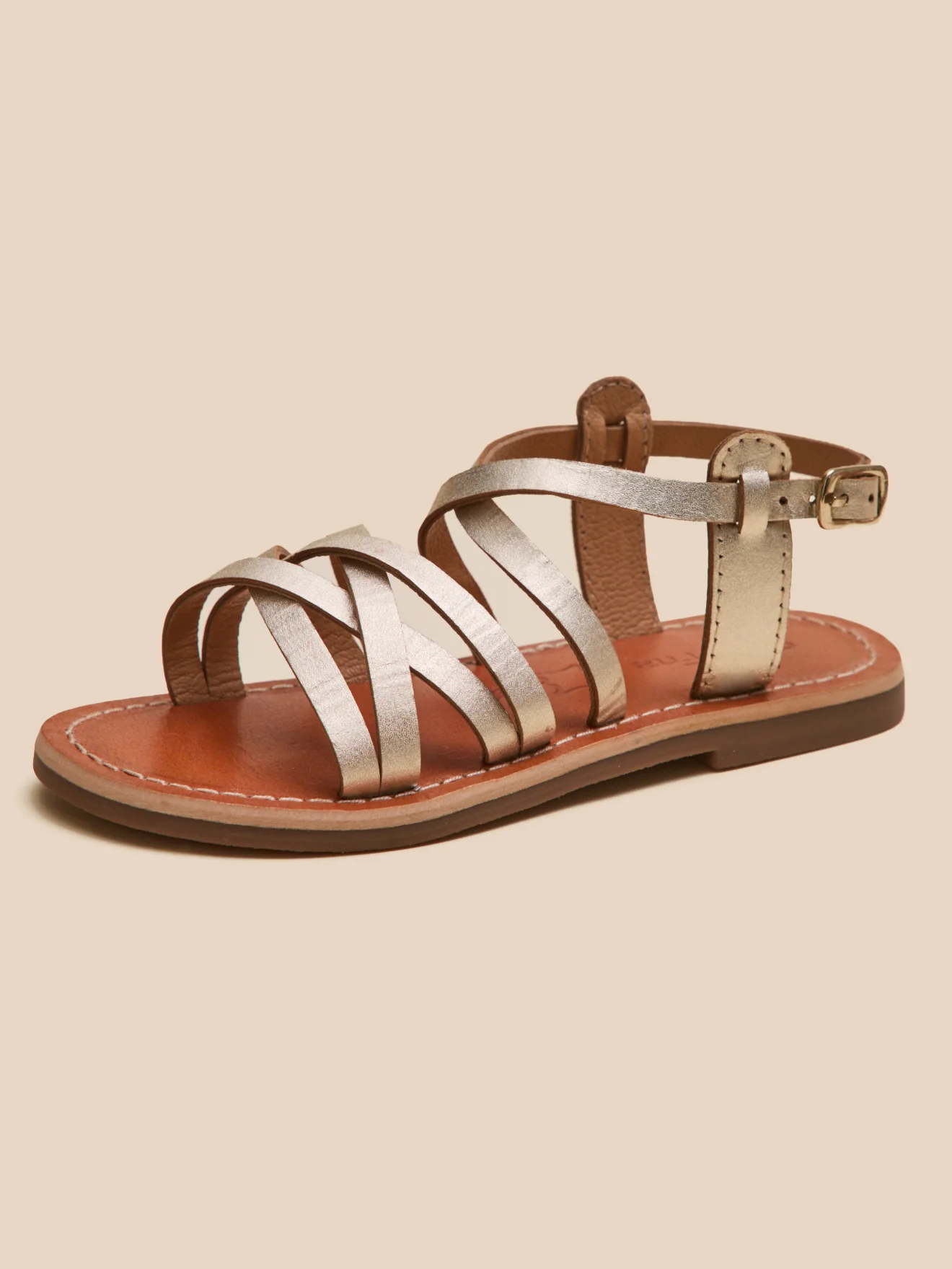Mädchen-Sandalen aus goldfarbenem Leder - Image 2
