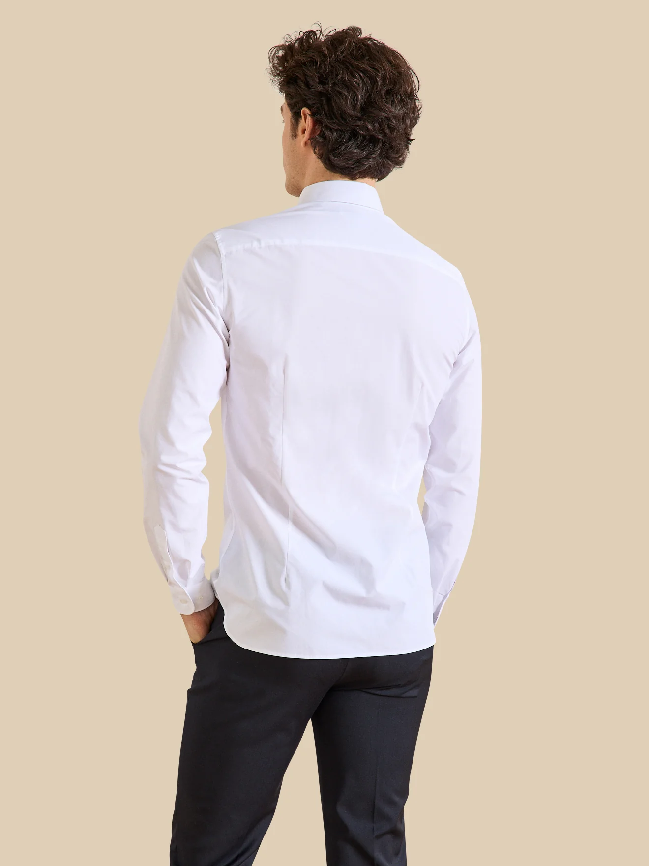 Einfarbiges Herren Slim Fit Hemd aus Easy Care-Popeline - Image 2