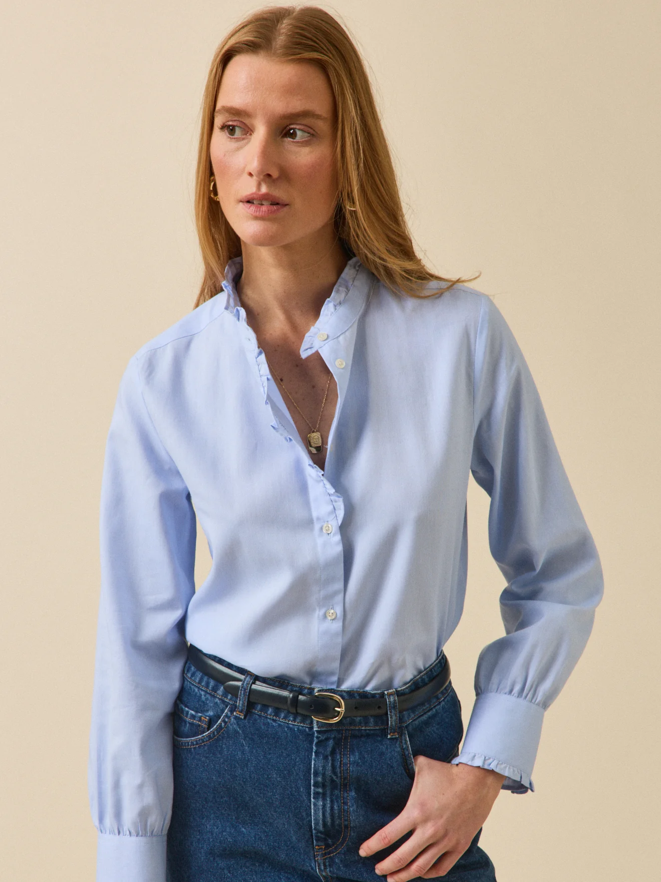 Damen-Hemdbluse Émilie aus Bio-Baumwolle-Oxford-Stoff - Image 2