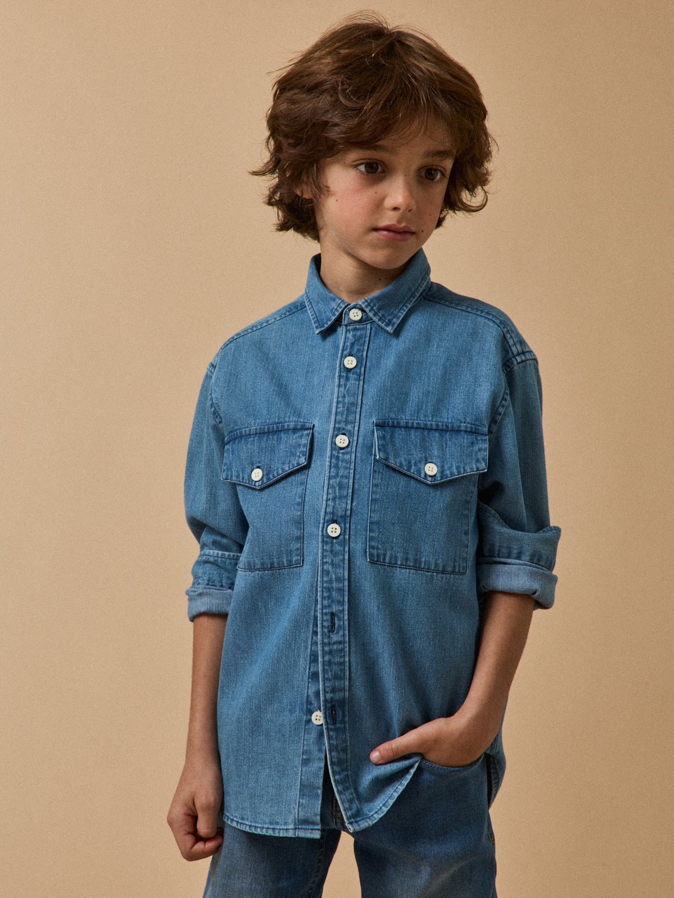 Jungen-Jeanshemd