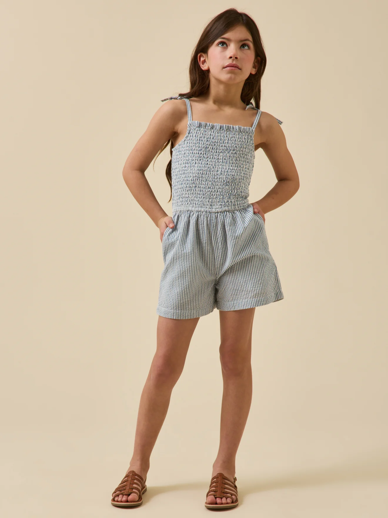 Mädchen-Kurzoverall aus Seersucker - Image 4