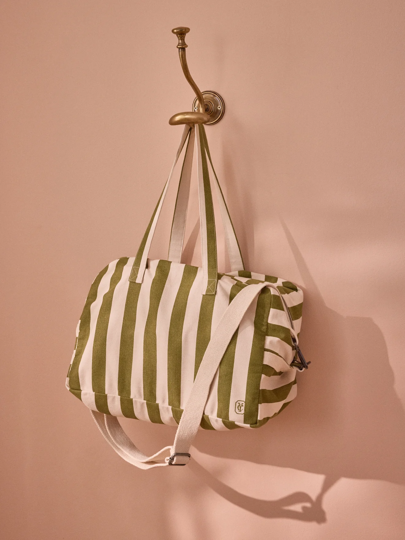 Wochenendtasche aus gestreiftem Canvas