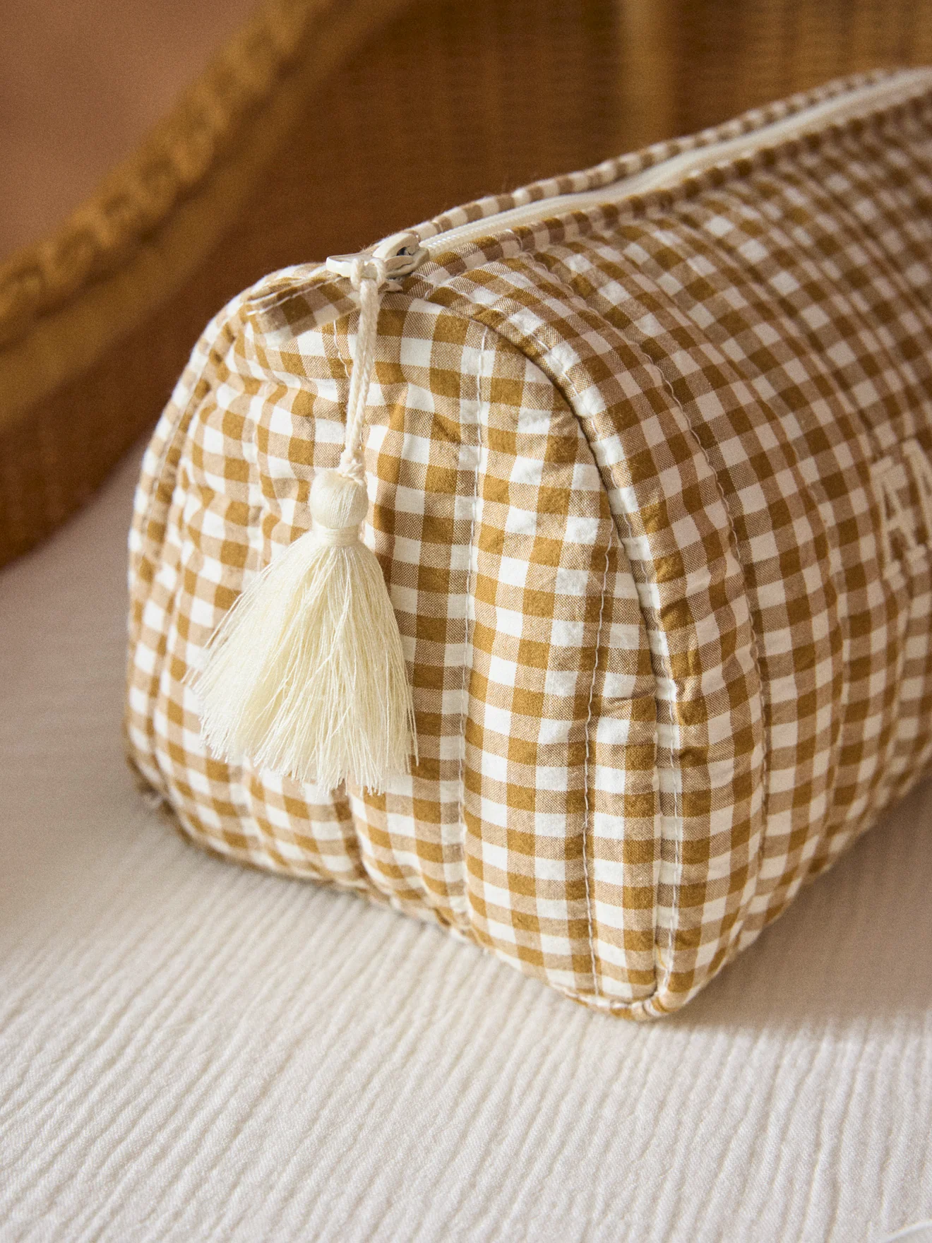 Kulturtasche aus Vichy-Baumwolle - Image 4