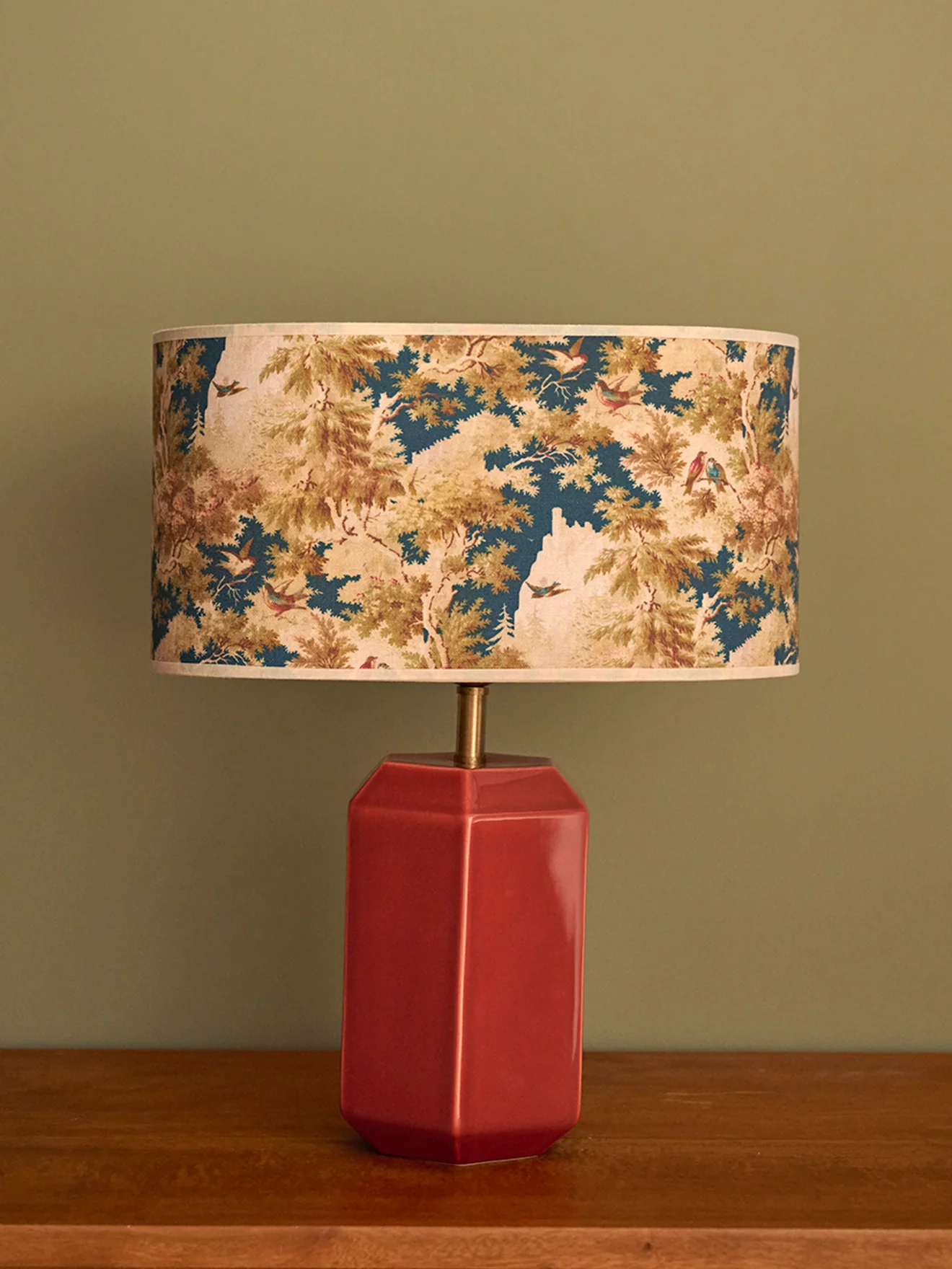 Ovaler Lampenschirm mit Blumenmuster – kleines Modell - Image 4