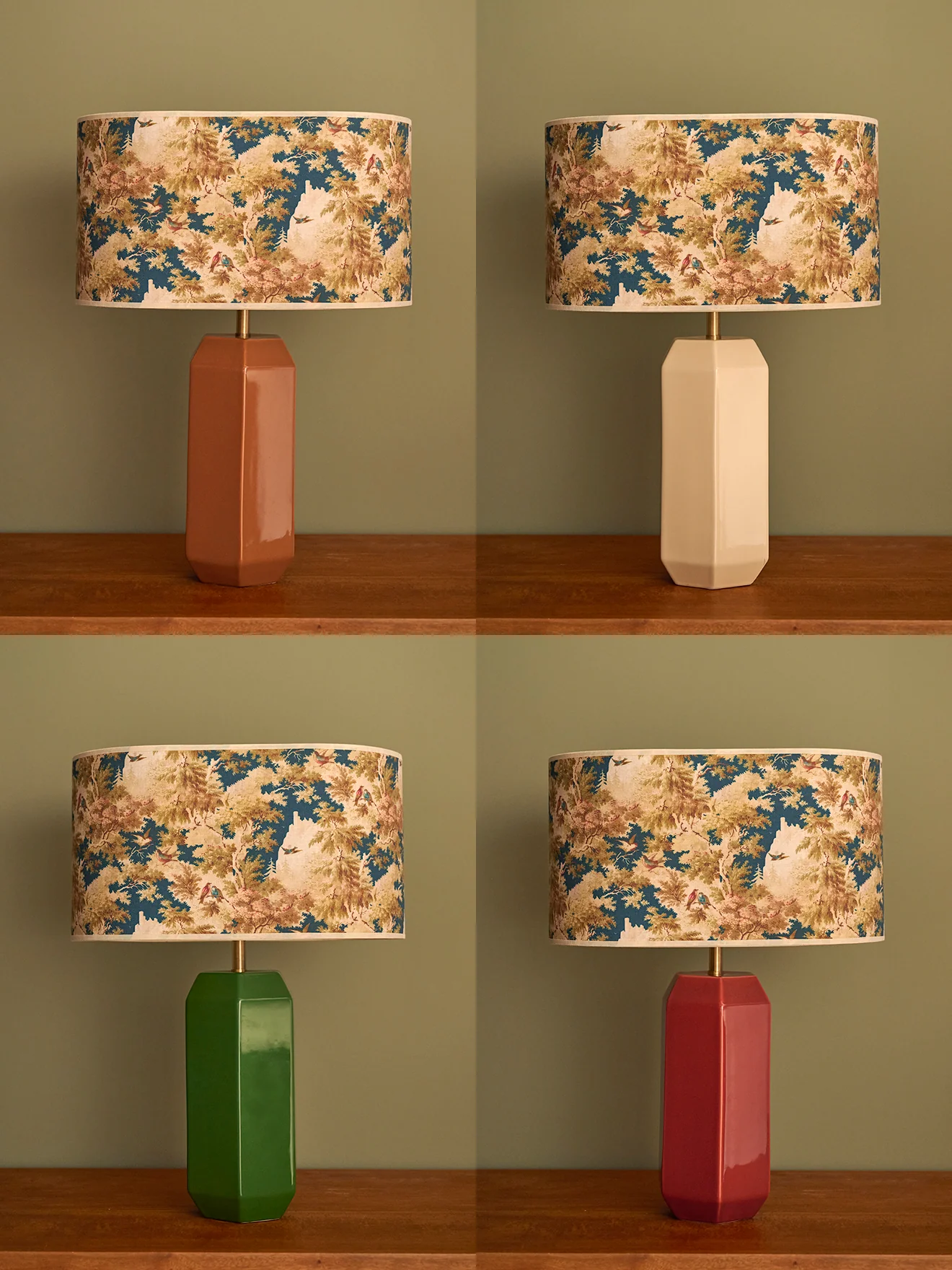 Ovaler Lampenschirm mit Blumenmuster – großes Modell - Image 7