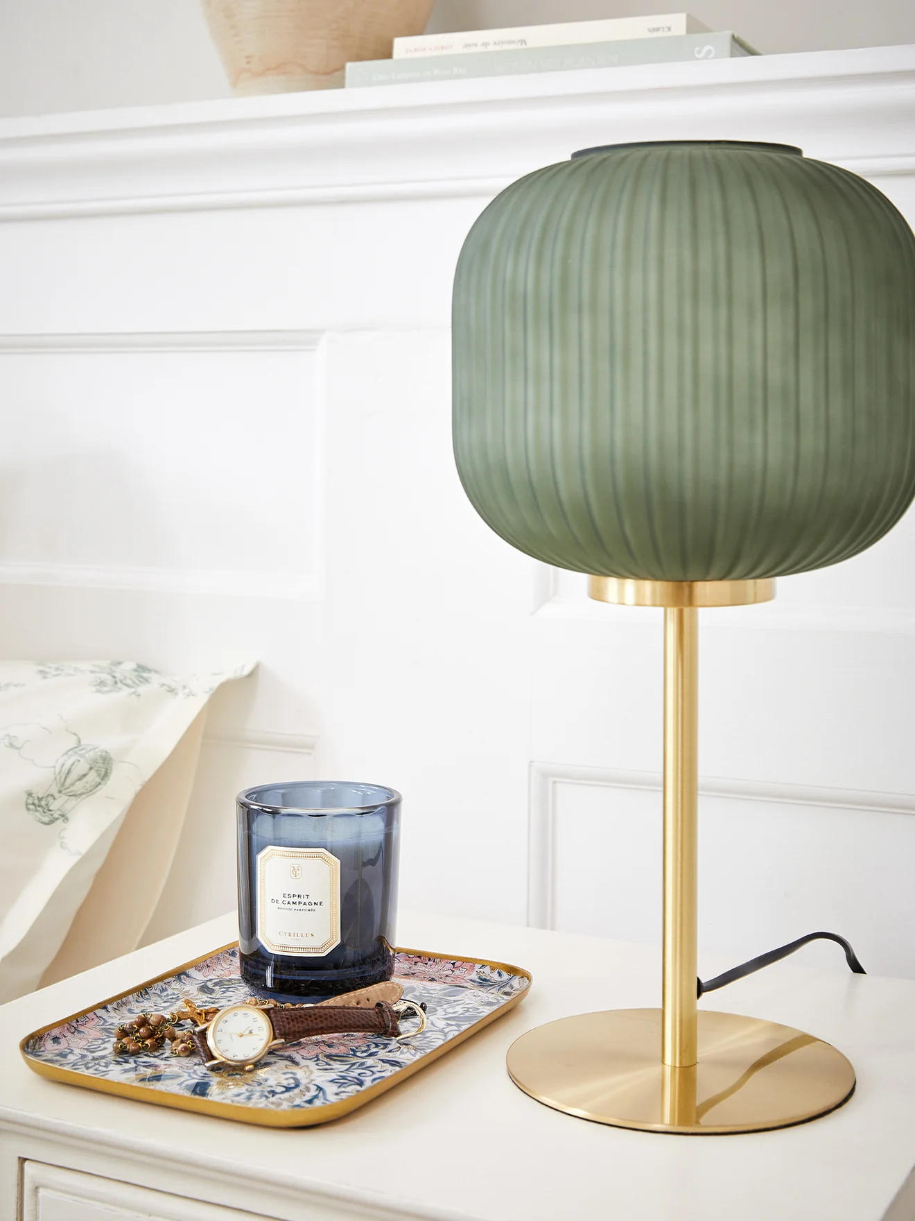 Lampe aus Metall und gerilltem Glas - Image 3