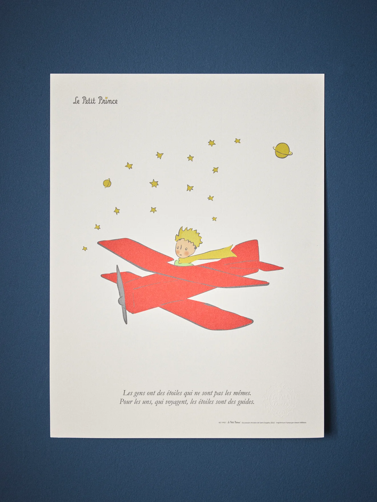 Affiche Kleiner Prinz Flugzeug - Oneart