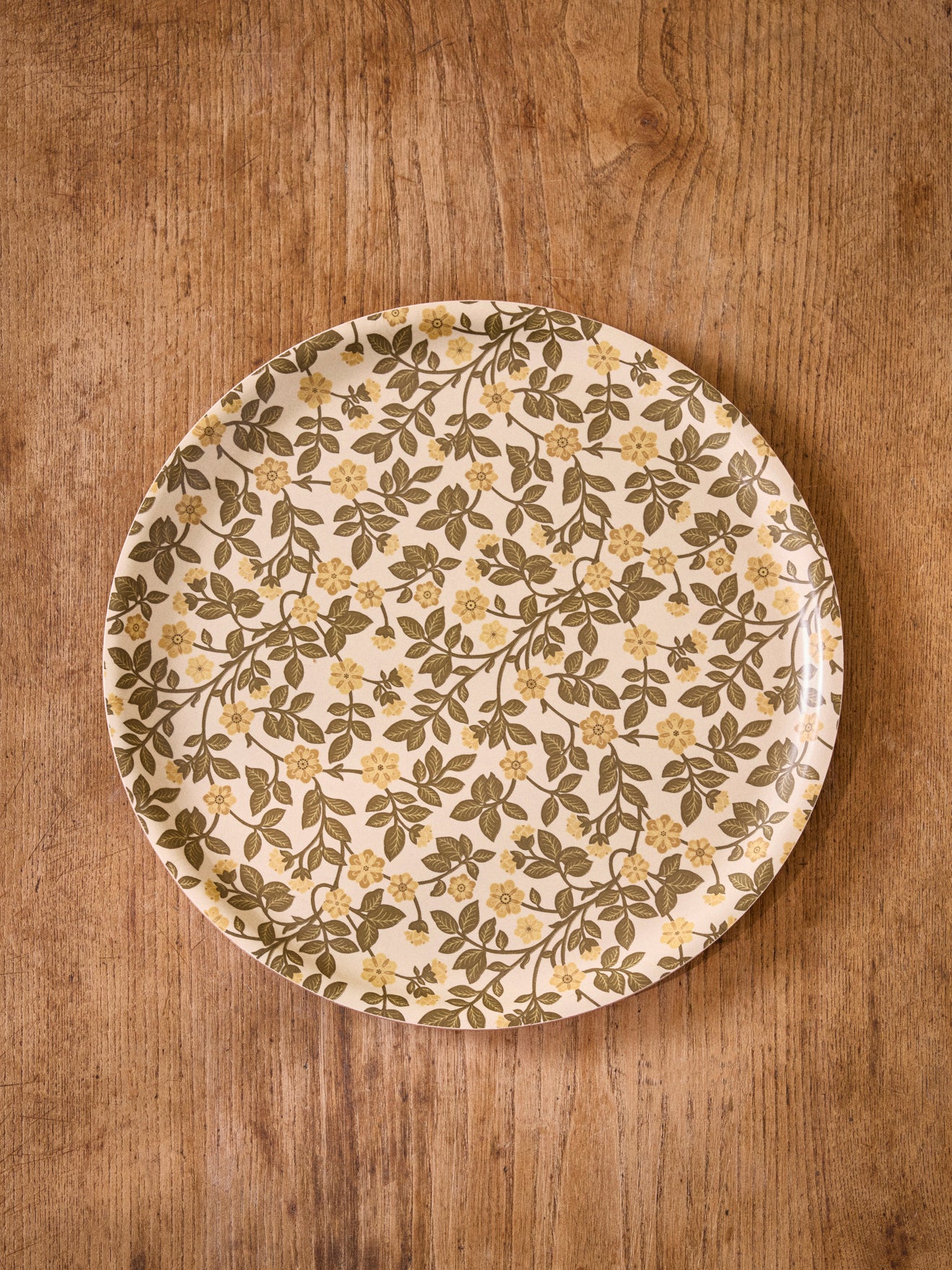 Runde Holzschale mit Blumenmotiv - Image 2