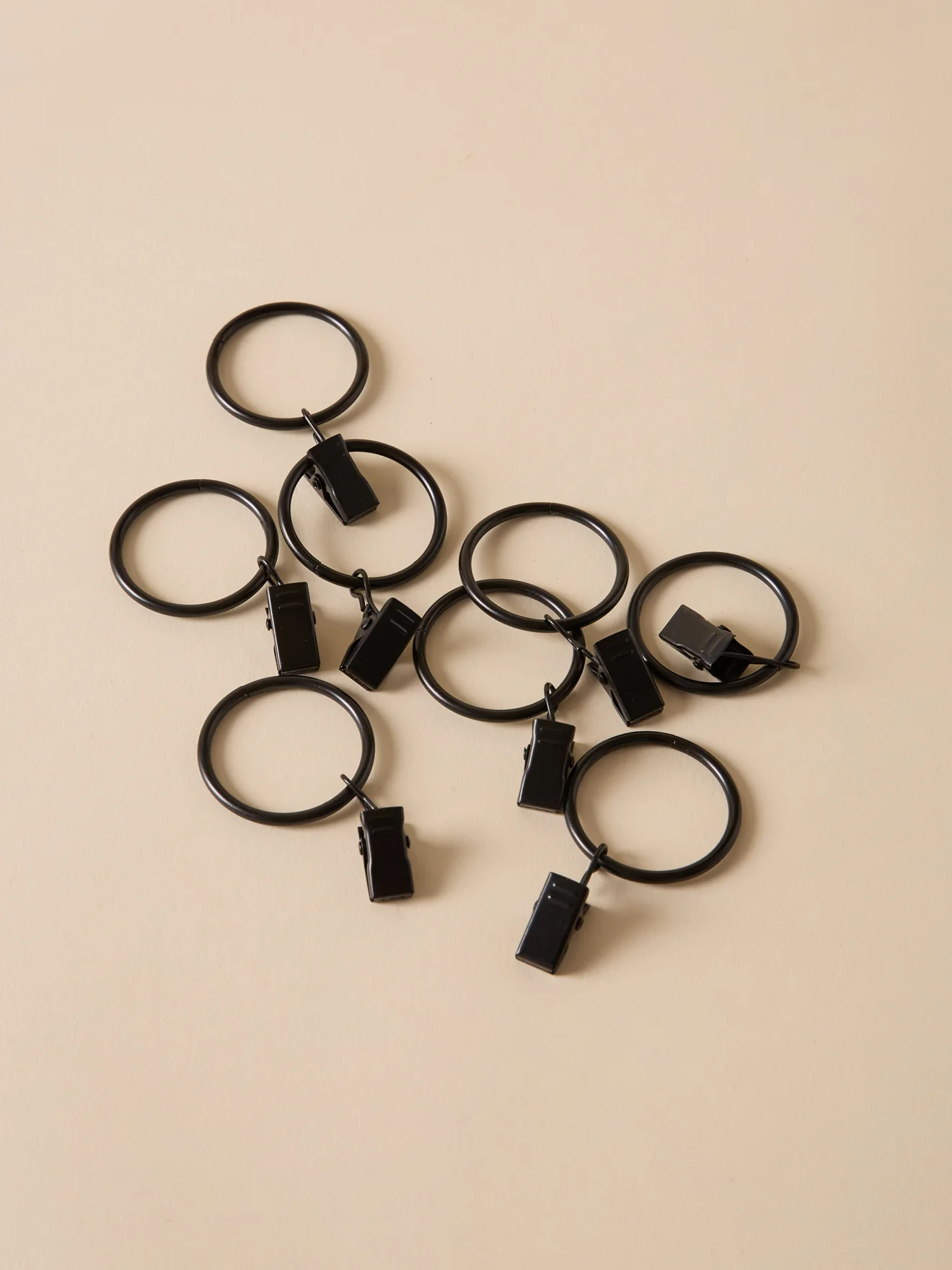 Vorhang-Ringe ø 3 cm mit Klammern, 8-tlg.