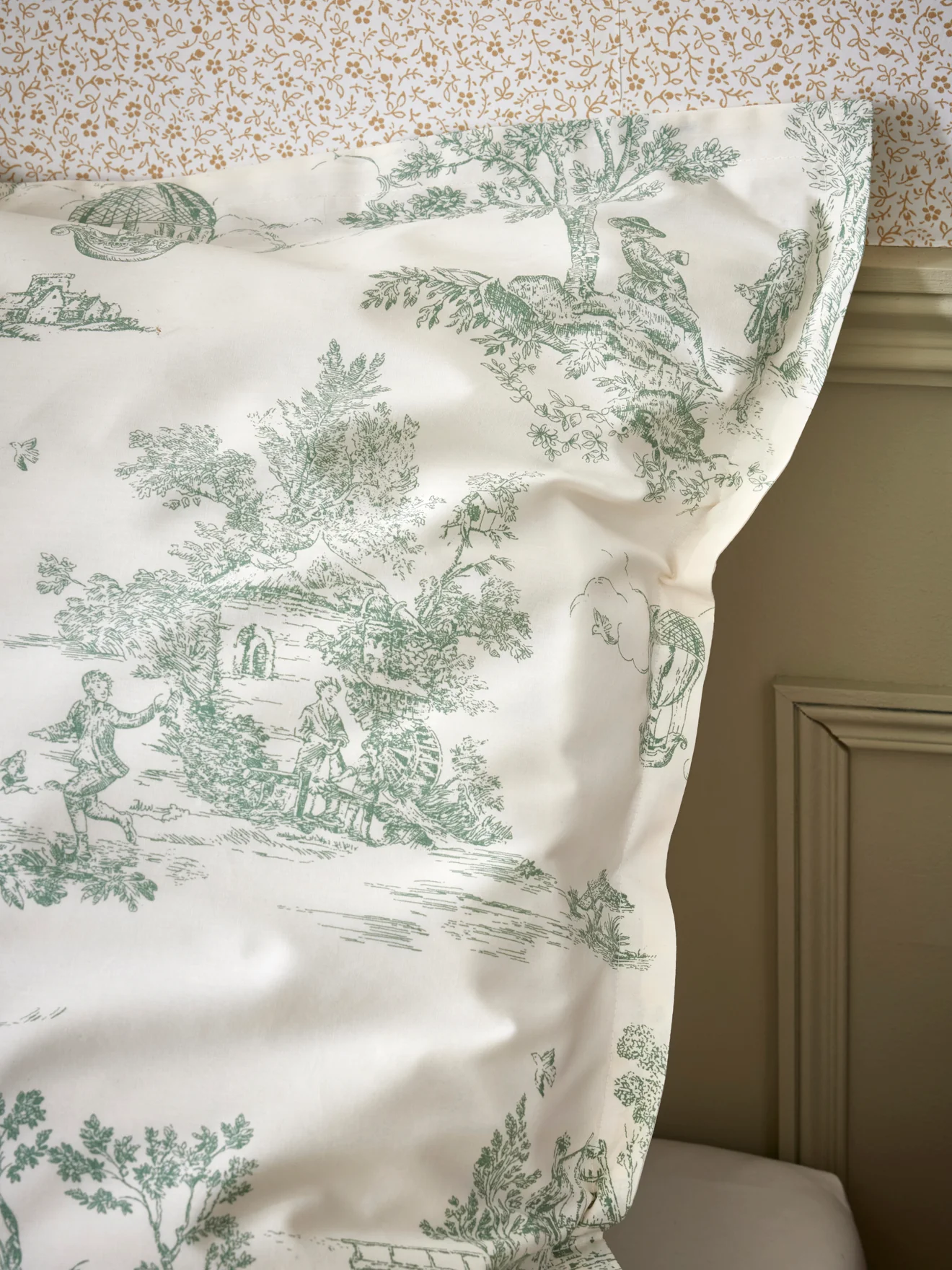 Kopfkissenbezug aus Baumwoll-Perkale « Toile-de-Jouy-Esprit » - Image 4