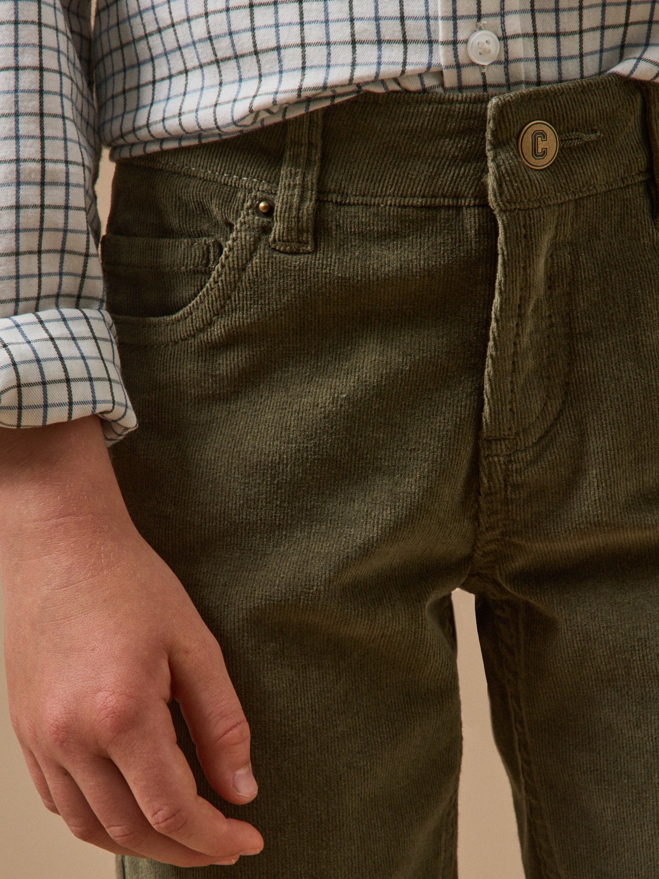 Jungen Slim Fit Hose aus Velours - Image 3