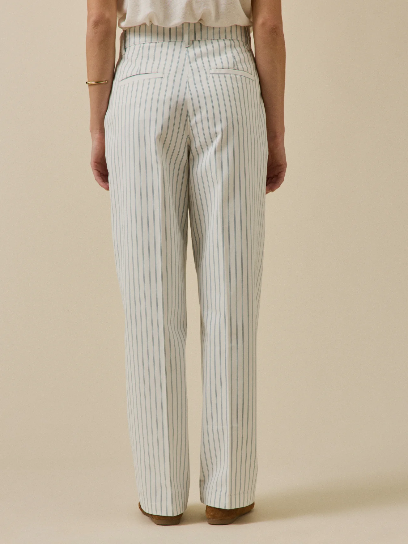 Gestreifte Damenhose Clara mit weitem Bein - Image 2