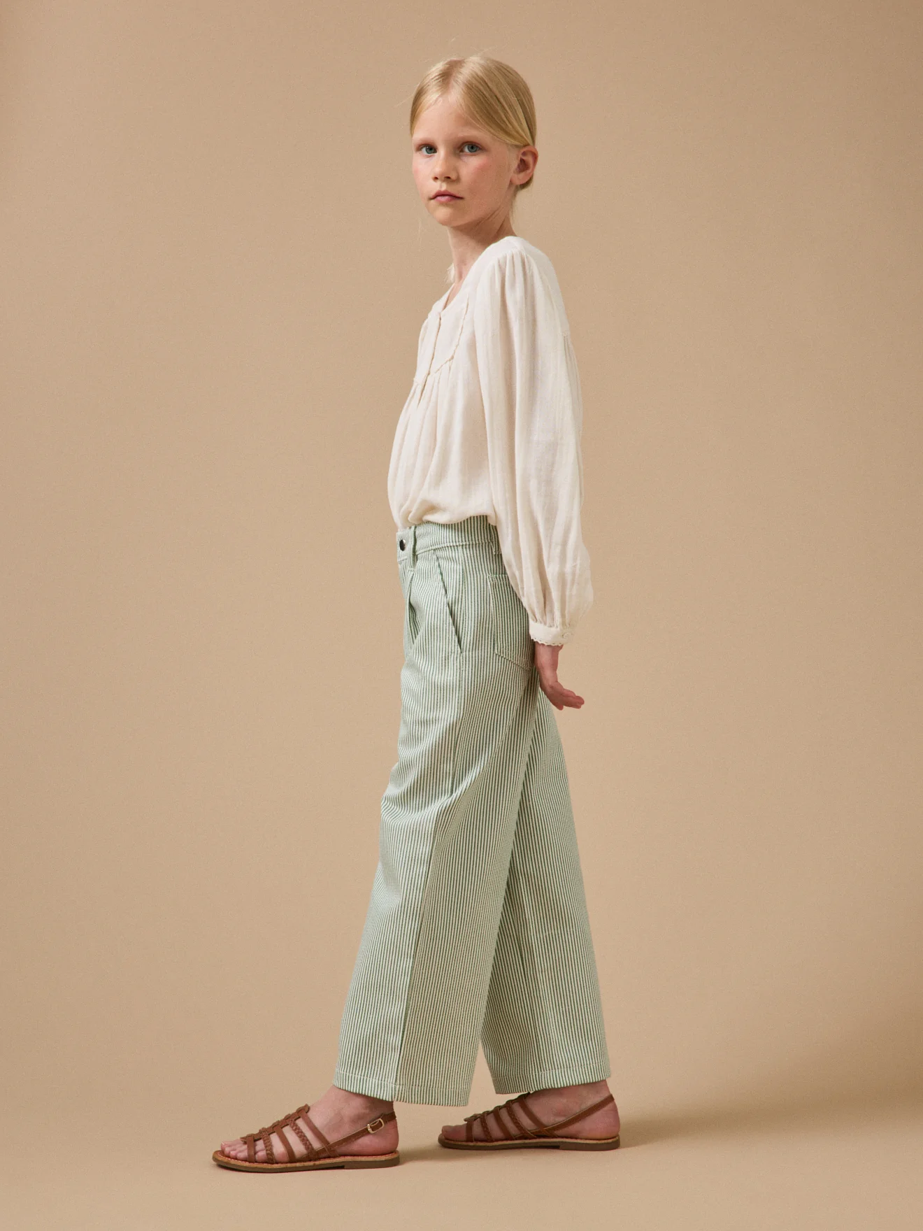 Mädchenhose mit Streifen, weit - Image 4