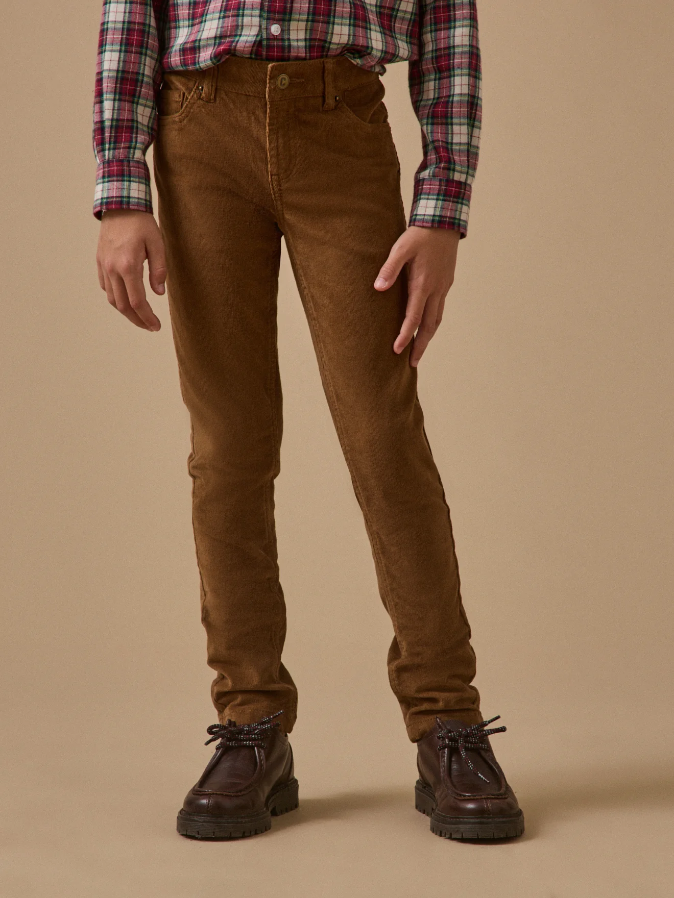Jungen Slim Fit Hose aus Velours