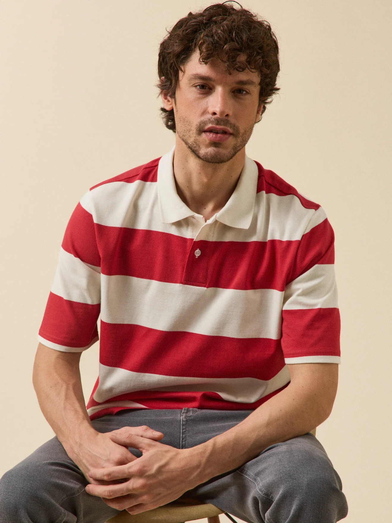 Gestreiftes Herren-Poloshirt aus Bio-Baumwolle