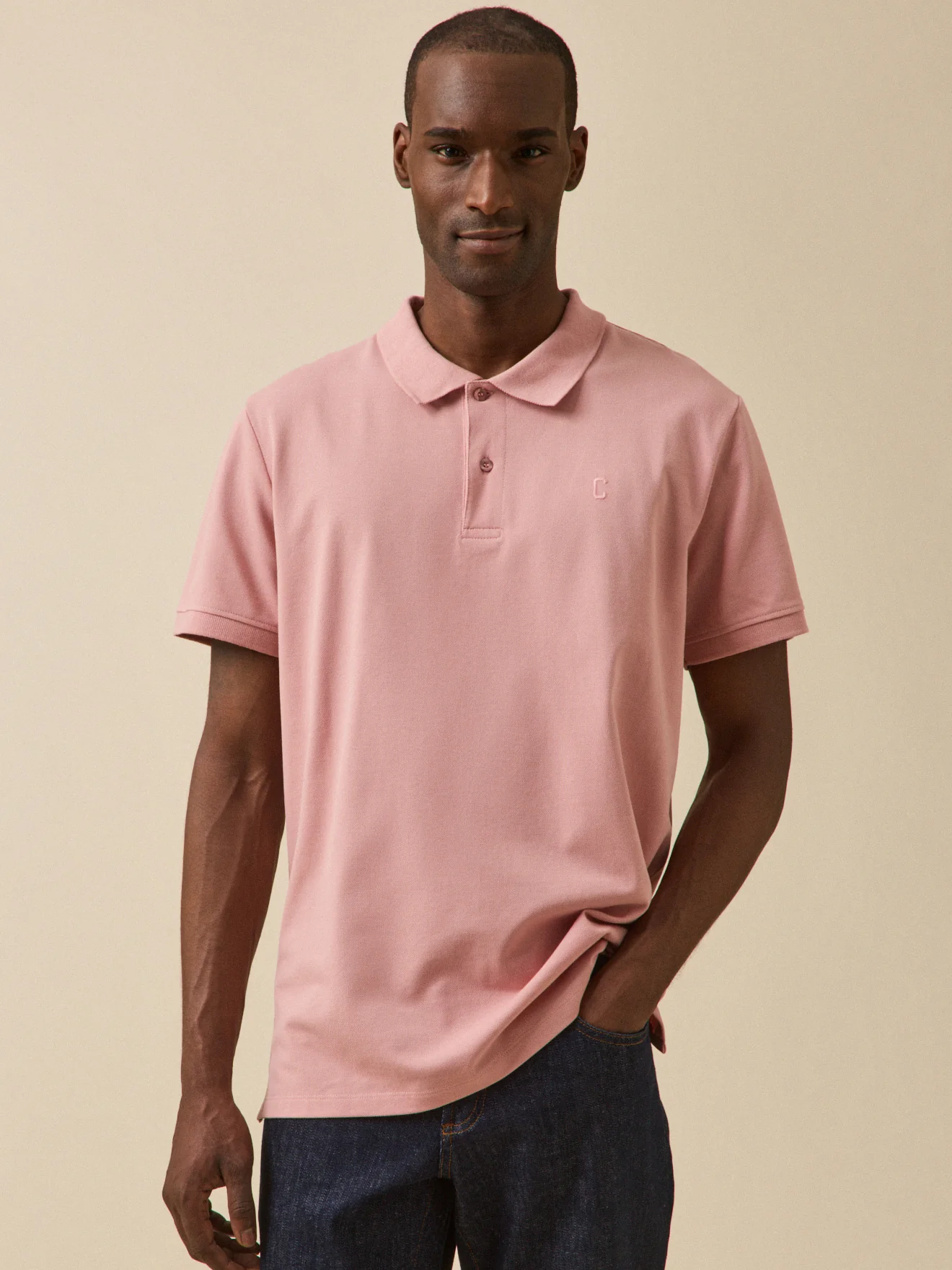Einfarbiges Herren-Poloshirt aus Pikee aus Bio-Baumwolle