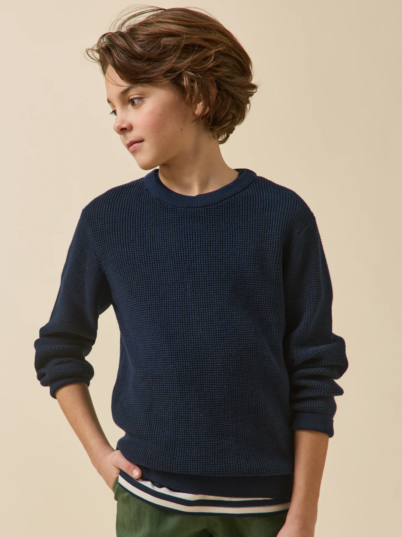 Jungenpullover mit Strickmuster