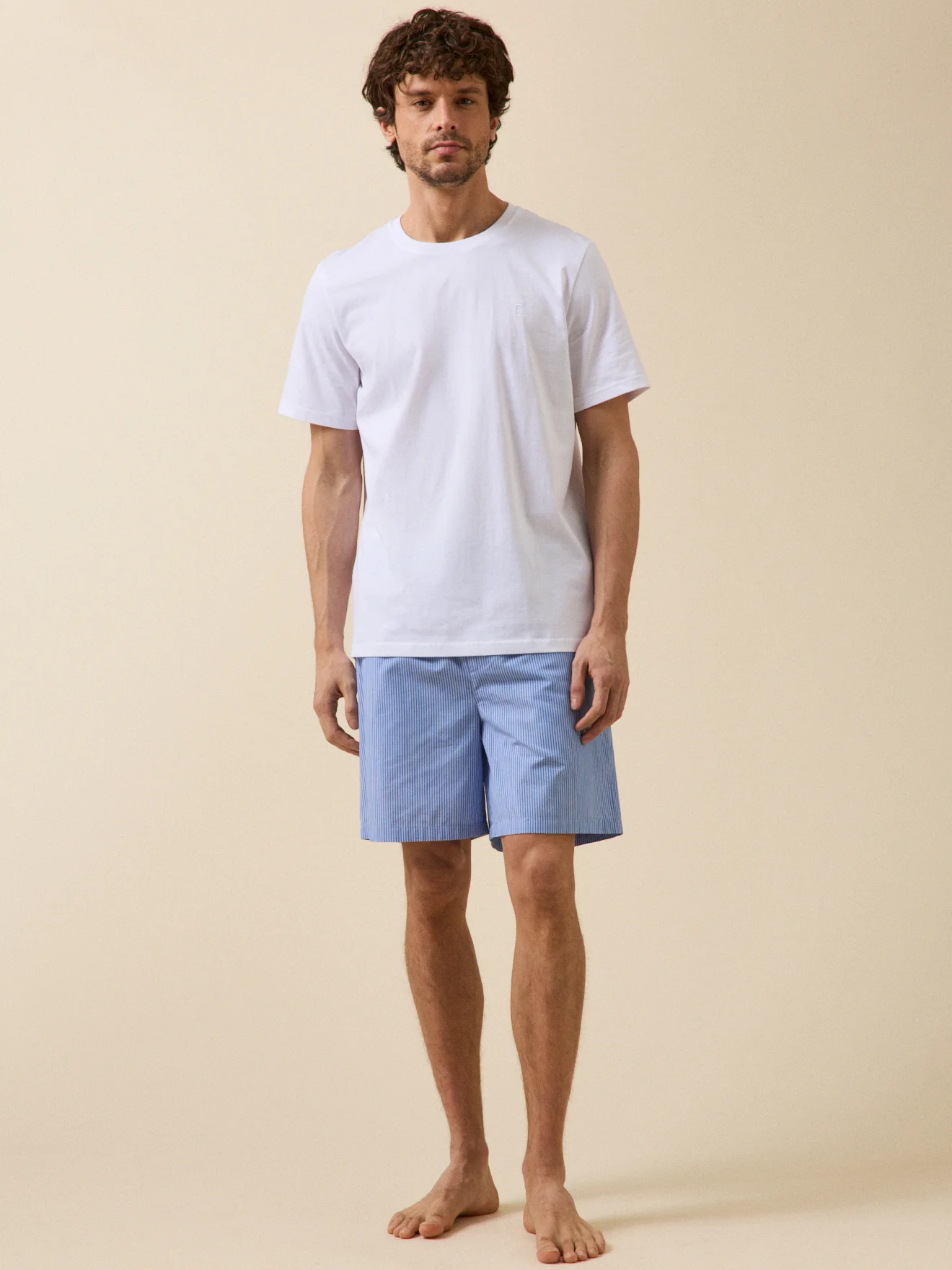 Herren-Kurzpyjama im Material-Mix - Image 4