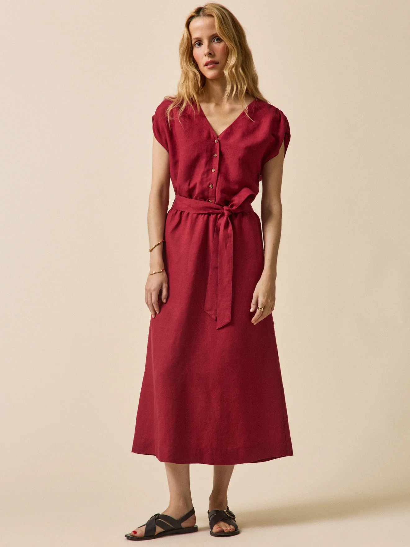 Damen-Etuiklaid aus Leinen und Viskose - Image 4