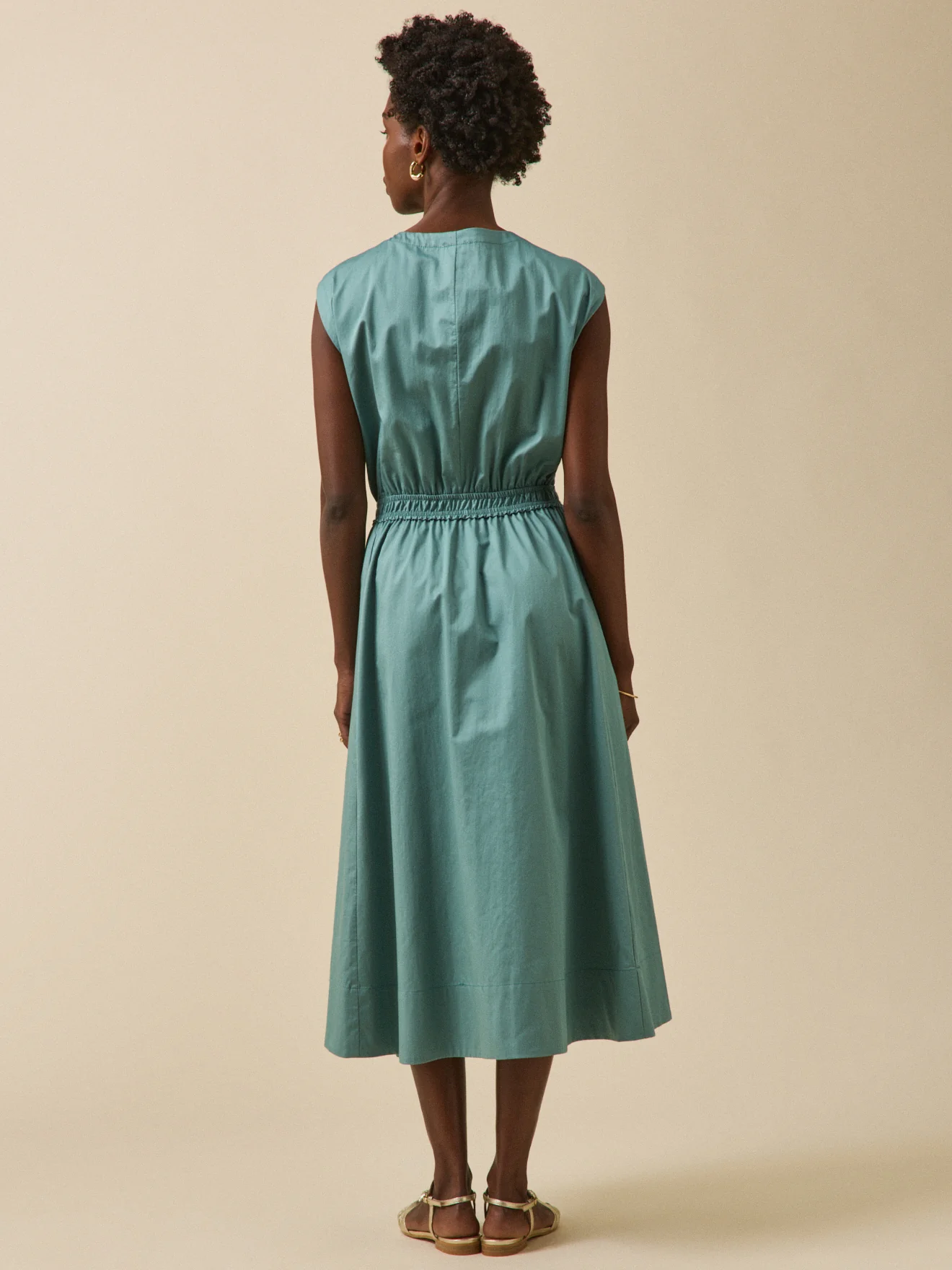 Langes Damen-Festkleid aus satinierter Popeline - Image 2