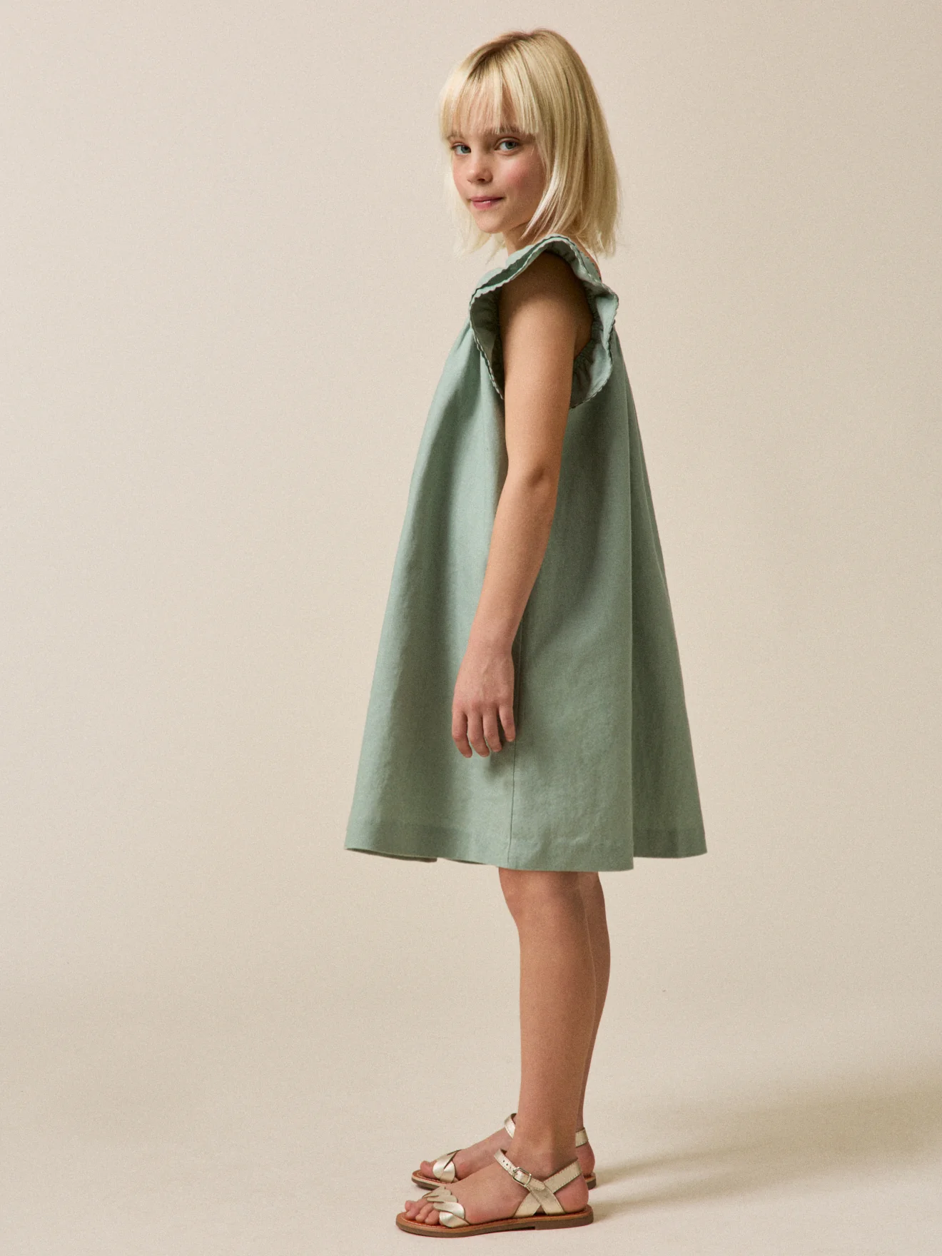 Mädchenkleid « Clémence » aus Leinen und Baumwolle – Kollektion « Feste & Hochzeiten » - Image 5