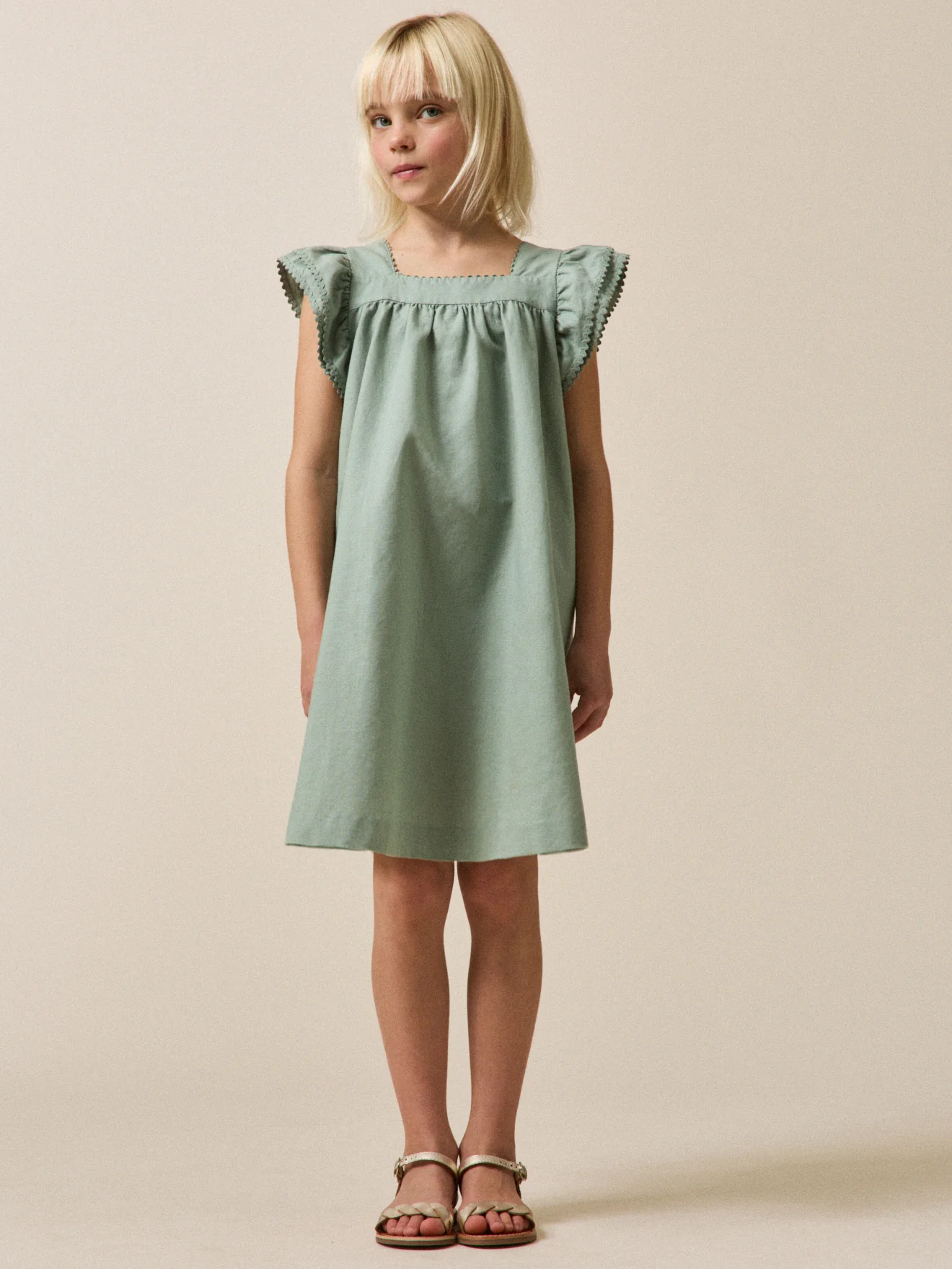 Mädchenkleid « Clémence » aus Leinen und Baumwolle – Kollektion « Feste & Hochzeiten » - Image 6