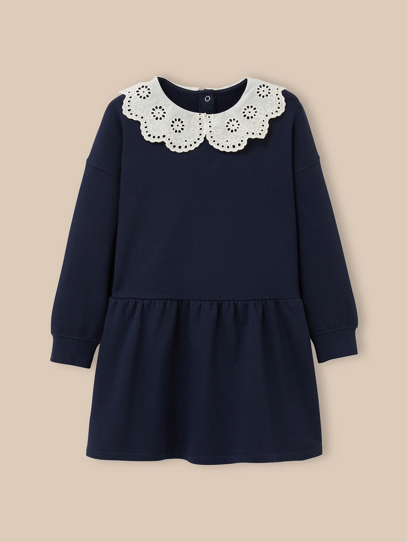 Kleid mit großem besticktem Kragen, Bio-Baumwolle - Image 6