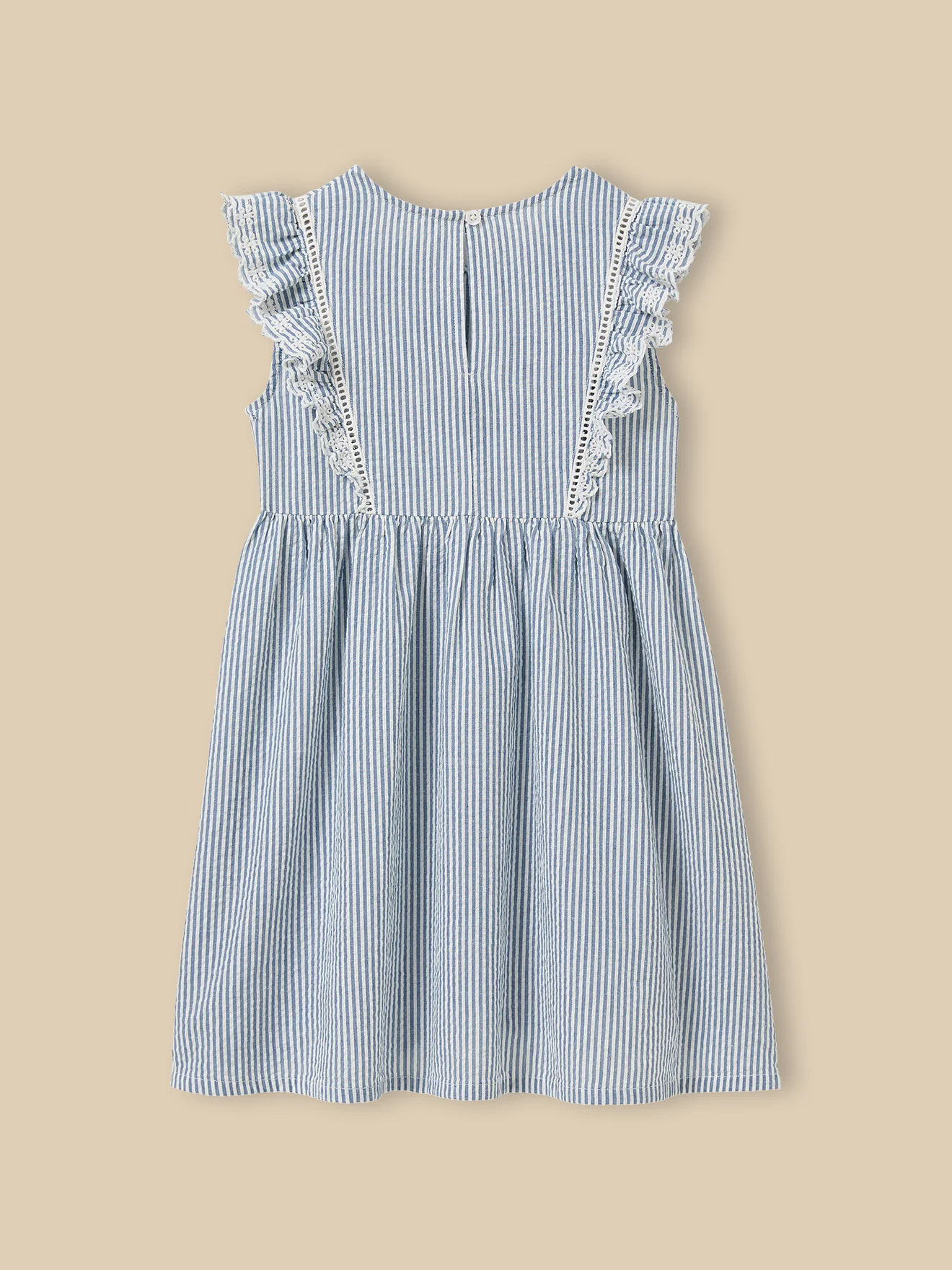 Mädchenkleid aus Seersucker mit Streifenmuster - Image 6