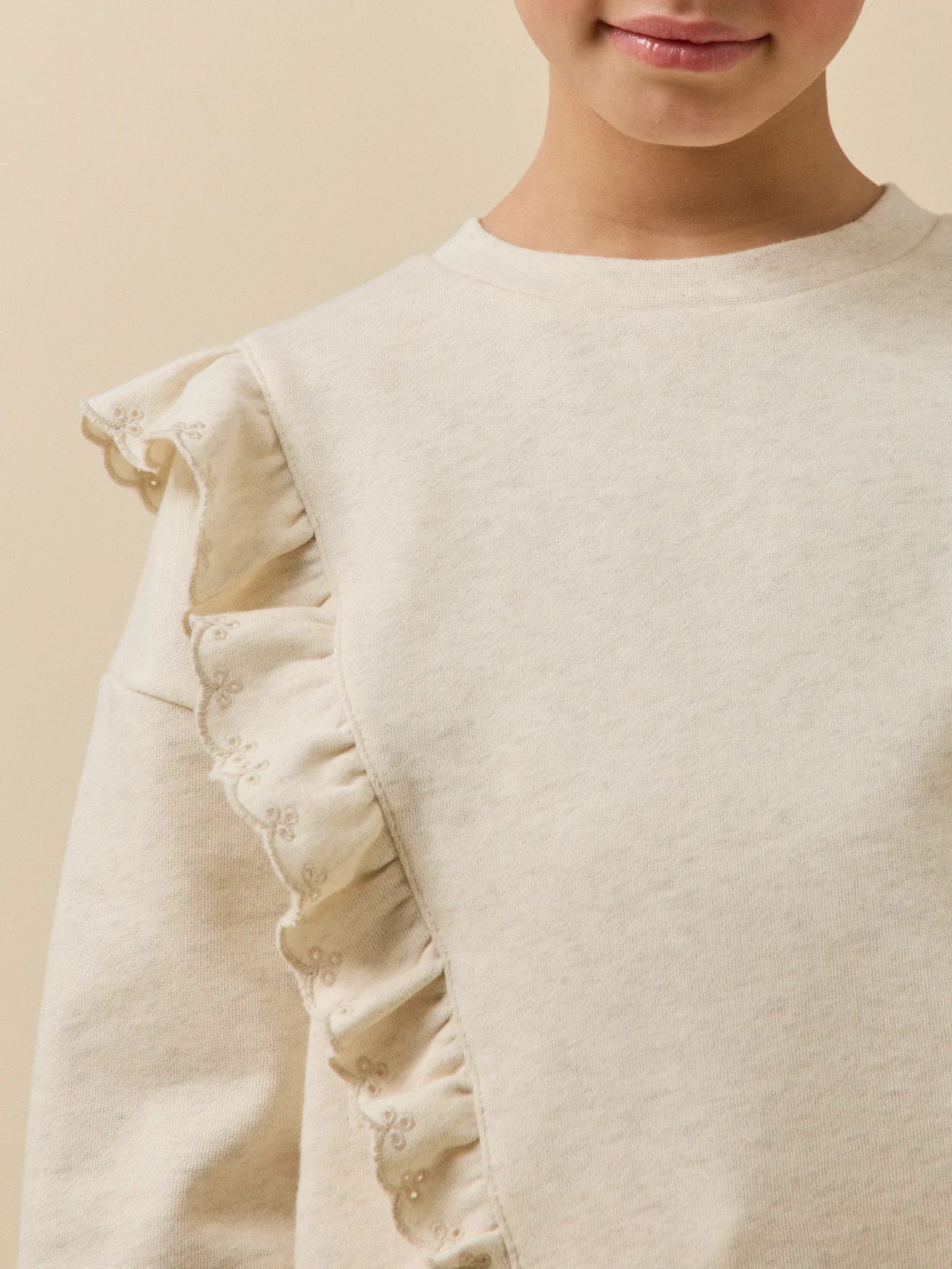 Mädchen-Sweatshirt mit Volants - Bio-Baumwolle - Image 3