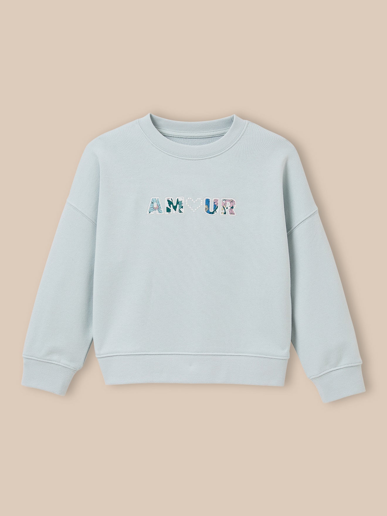 Mädchen-Sweatshirt mit Schriftzug aus Liberty®-Stoff – Bio-Baumwolle - Image 4