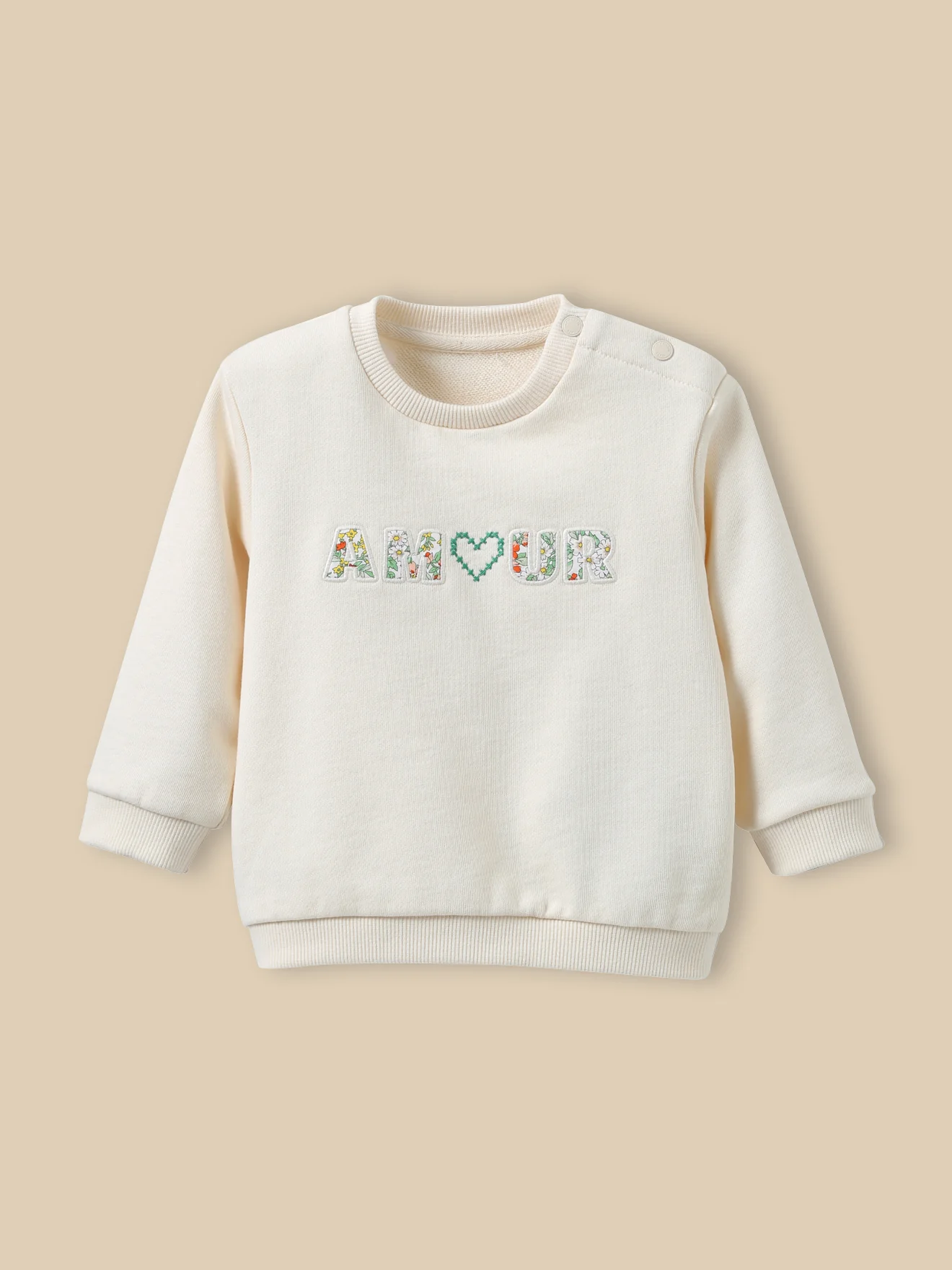 Sweatshirt Buchstaben aus Liberty Stoff Baby - Bio-Baumwolle
