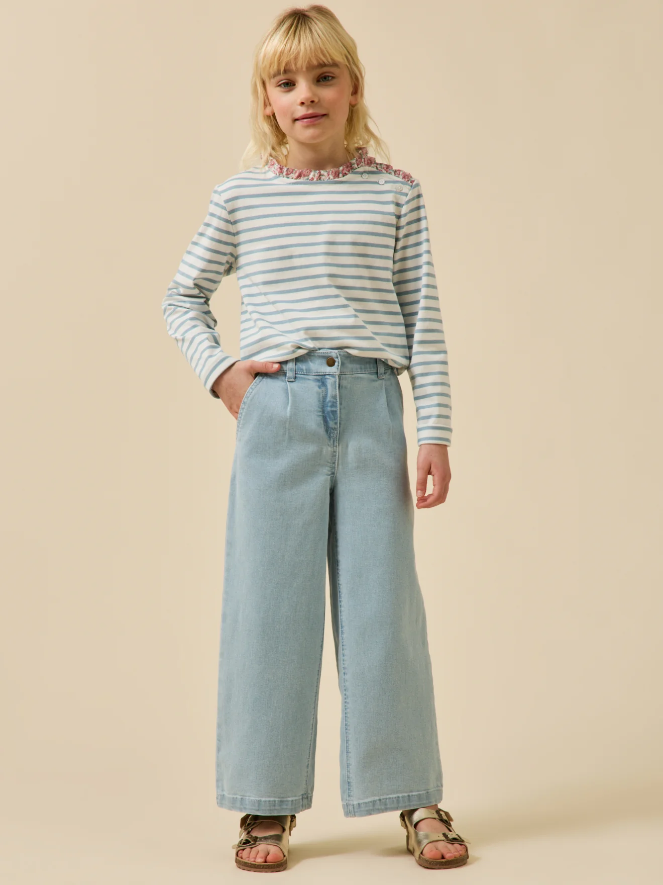 Mädchen-Shirt im Marinelook mit Liberty®-Stoff – Bio-Baumwolle - Image 5