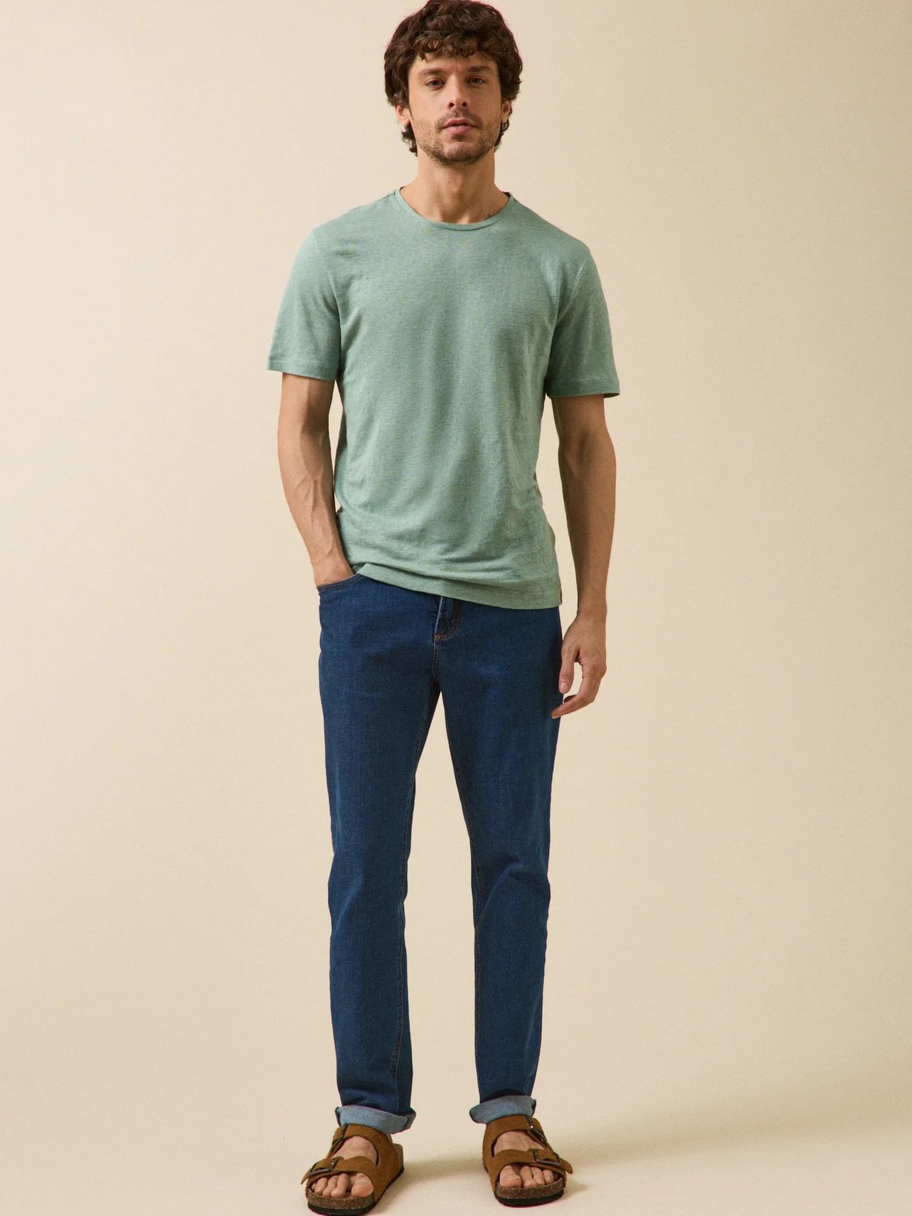 Herren T-Shirt aus Leinen mit rundem Halsausschnitt - Image 5
