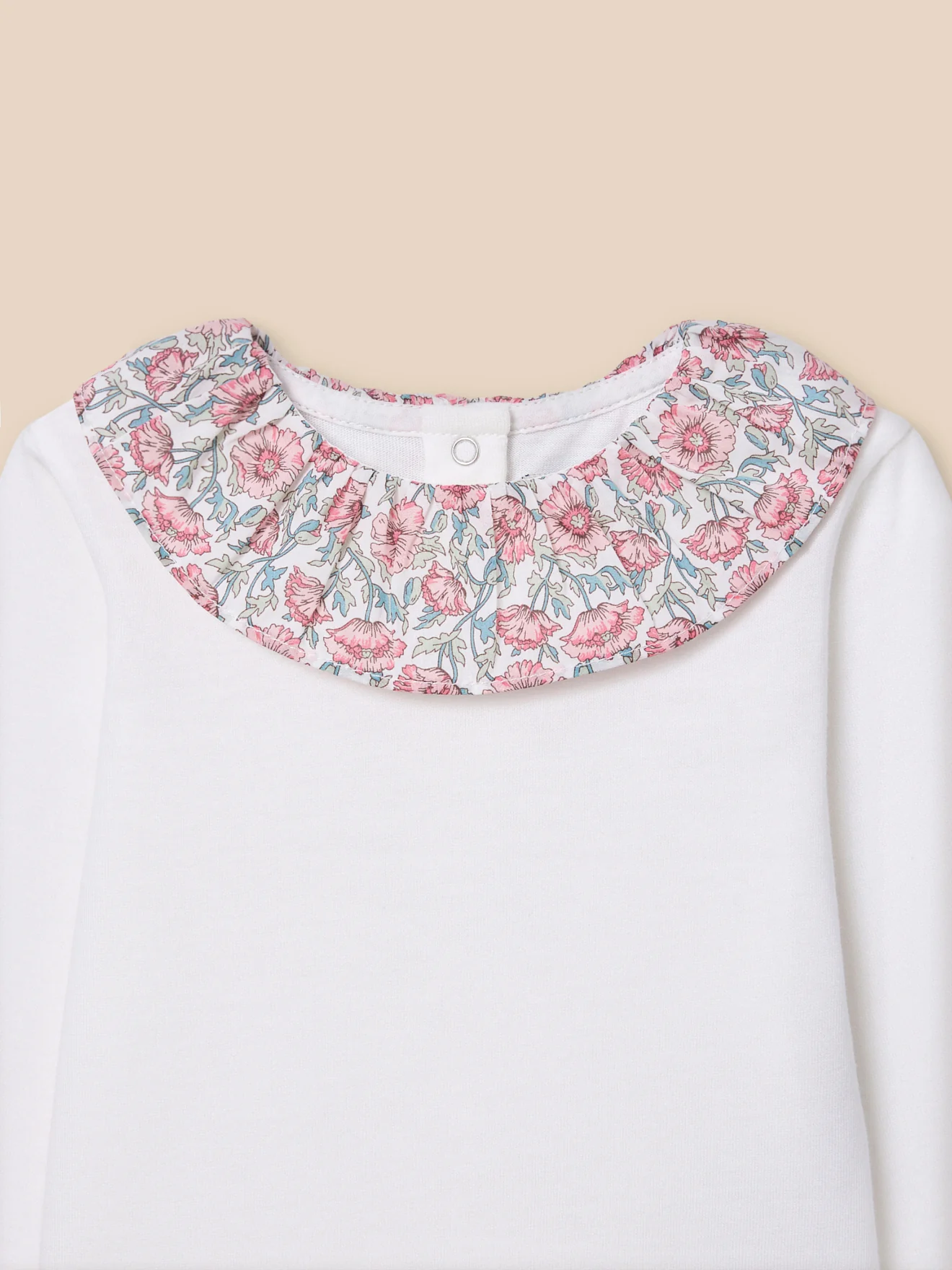 T-Shirt mit Kragen aus Liberty-Stoff Baby - Bio-Baumwolle - Image 3