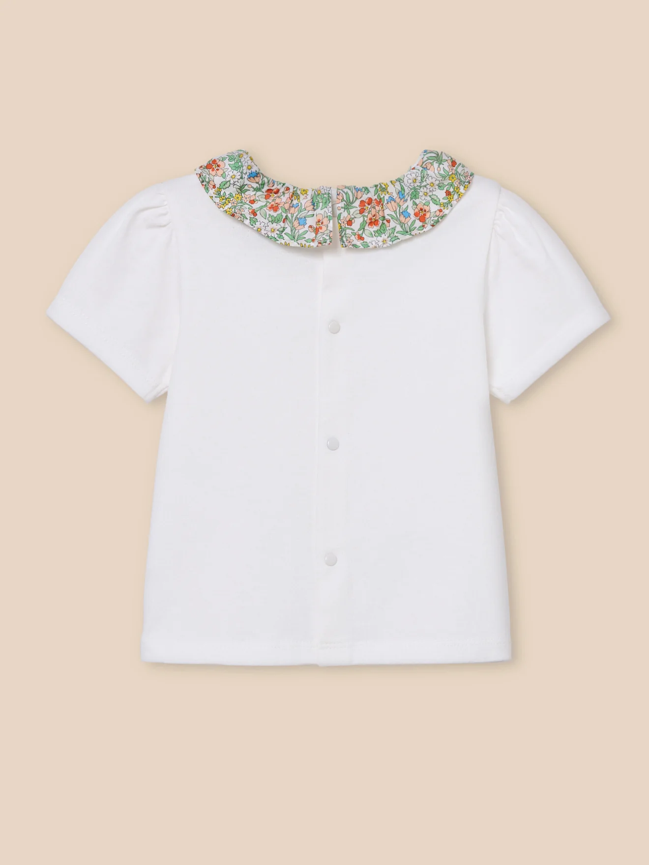 T-Shirt mit Kragen aus Liberty-Stoff, Baby - Bio-Baumwolle - Image 2