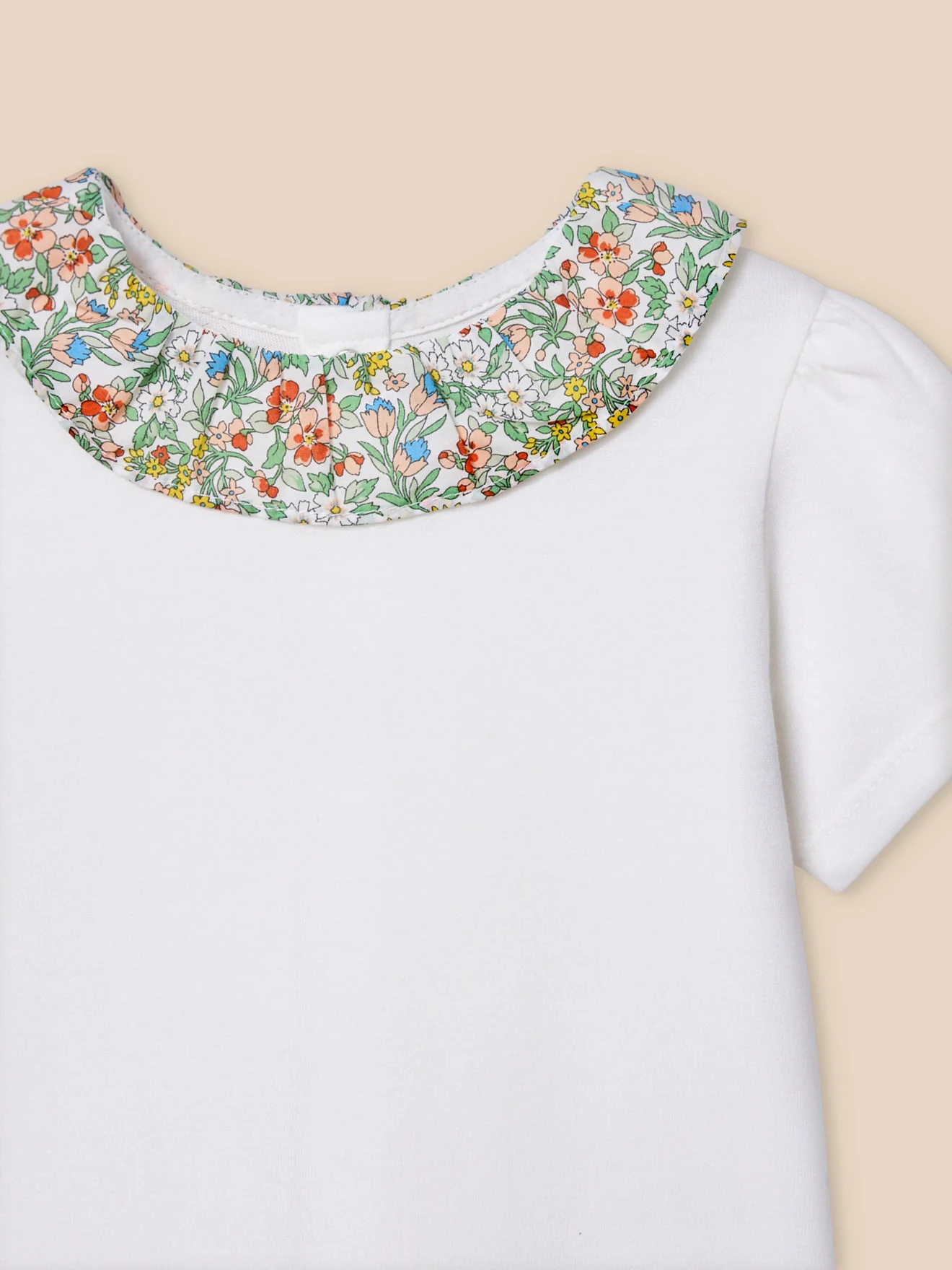 T-Shirt mit Kragen aus Liberty-Stoff, Baby - Bio-Baumwolle - Image 3