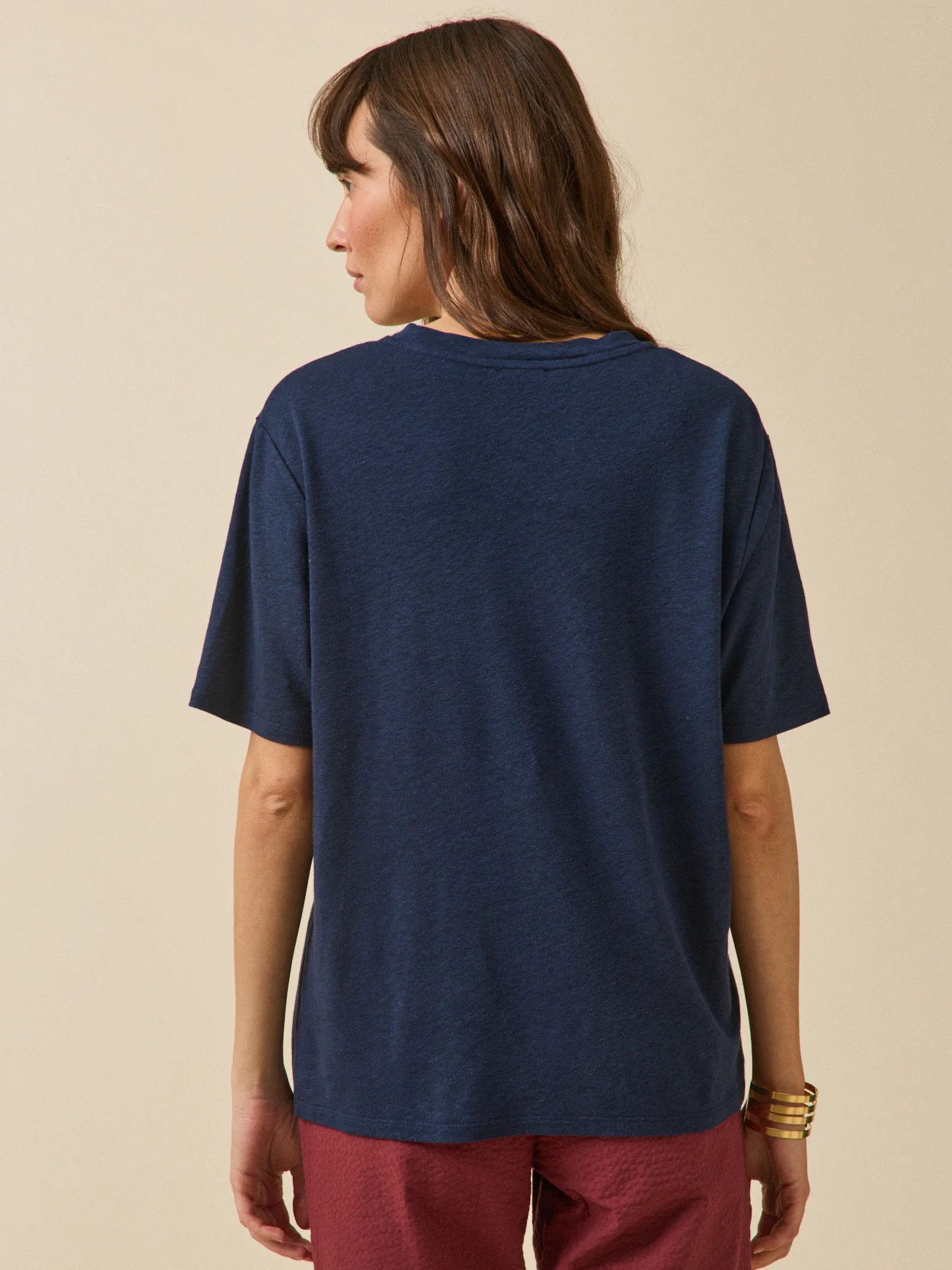 Damen-T-Shirt aus Leinen und Viskose - Image 2