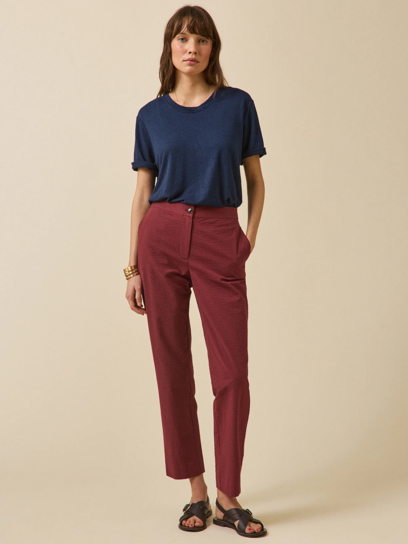 Damen-T-Shirt aus Leinen und Viskose - Image 4